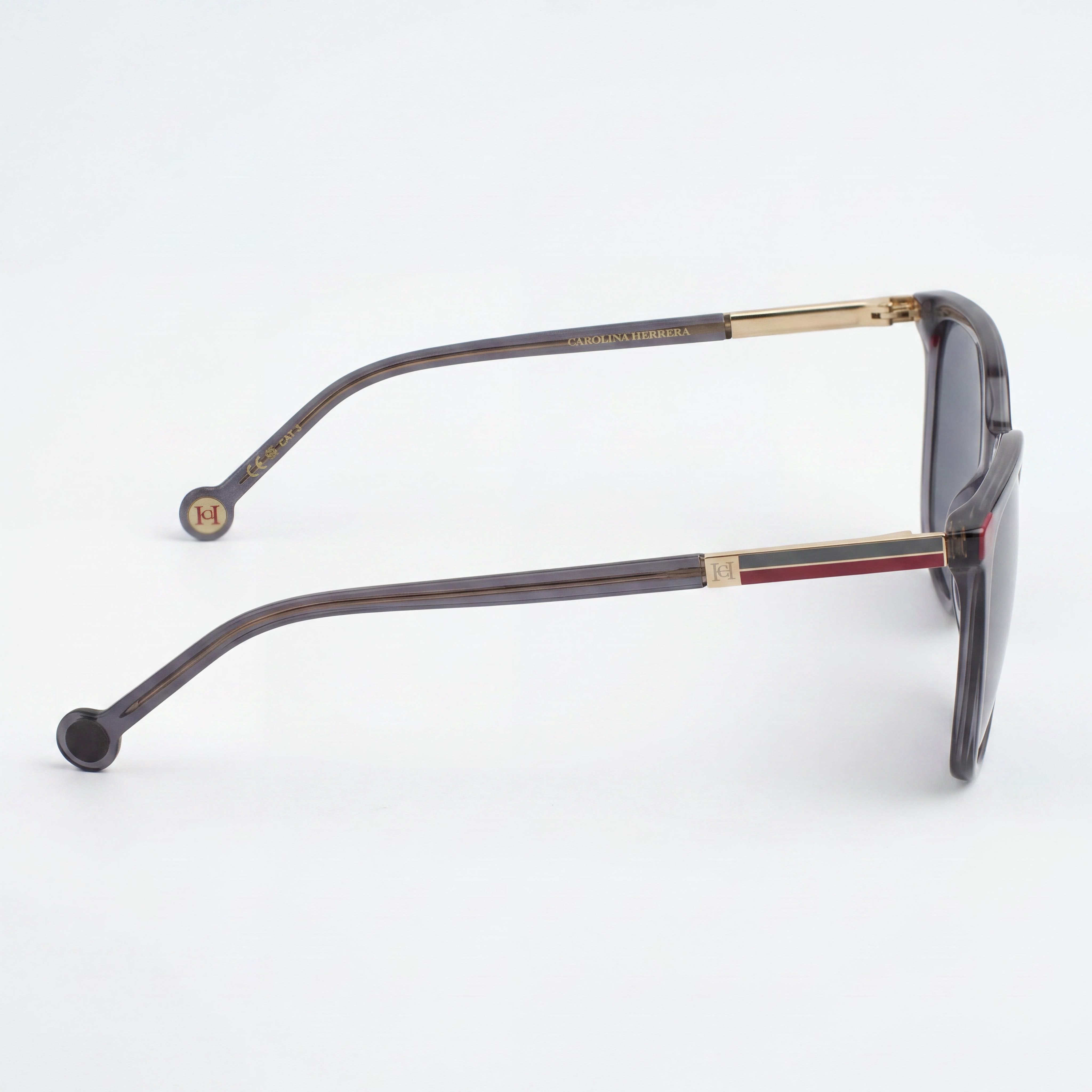 Gafas de sol Carolina Herrera para mujer, estilo casual, cuadradas, suaves, de acetato gris y rosa con protección UV, ancho de lente de 54 mm, Photo 3