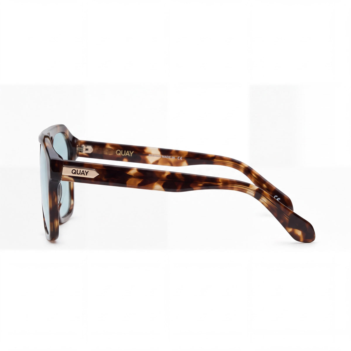 QUAY AUSTRALIA Soundcheck Men’s Amber Tortoise Aqua Acetate Aviator Non-Polarized Sunglasses 57-15-145, Photo 3