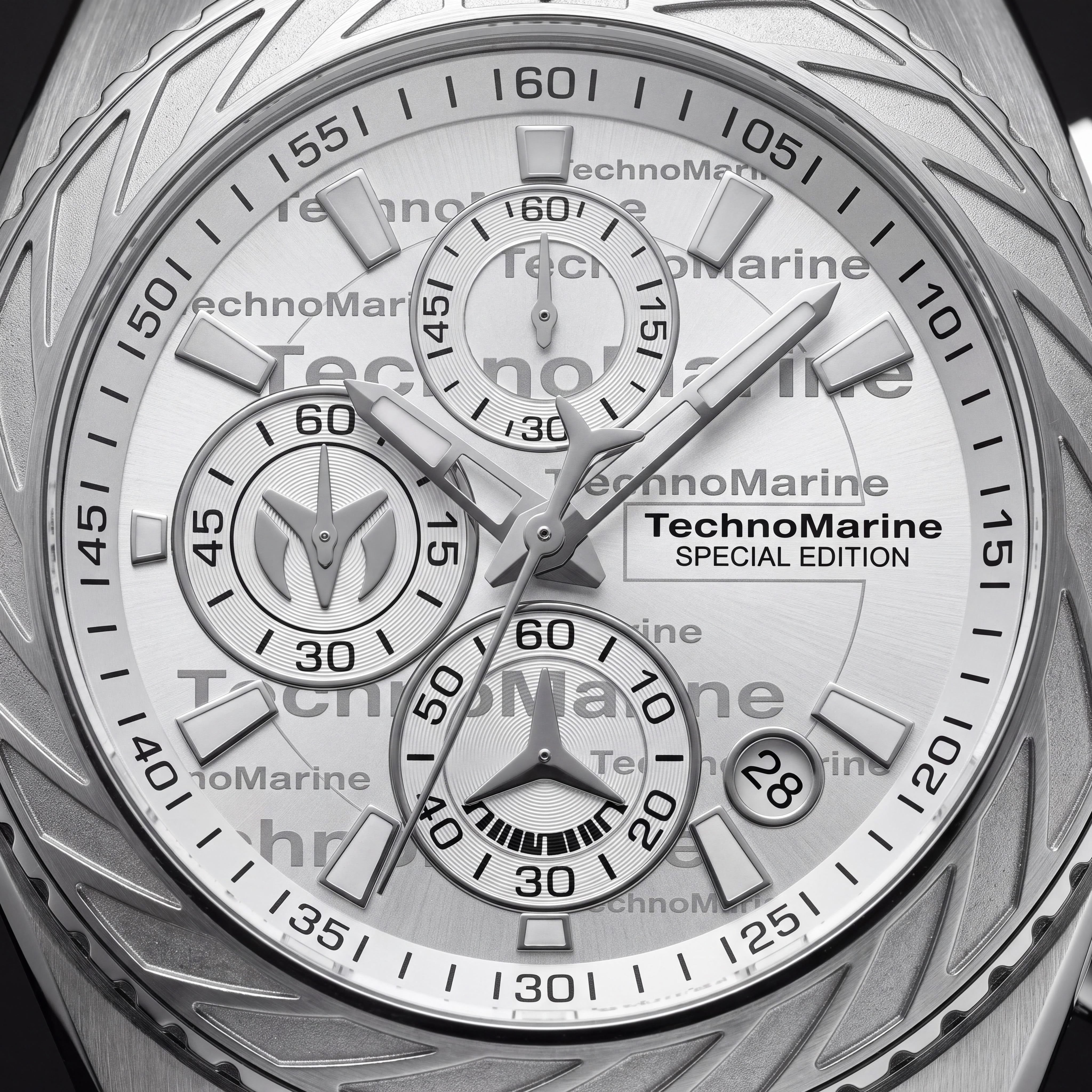 Technomarine Cruise TM-125014 Unisex Quartz 44mm Silver Stainless Steel Watch, Silicone Strap, 20 ATM, Photo 2
