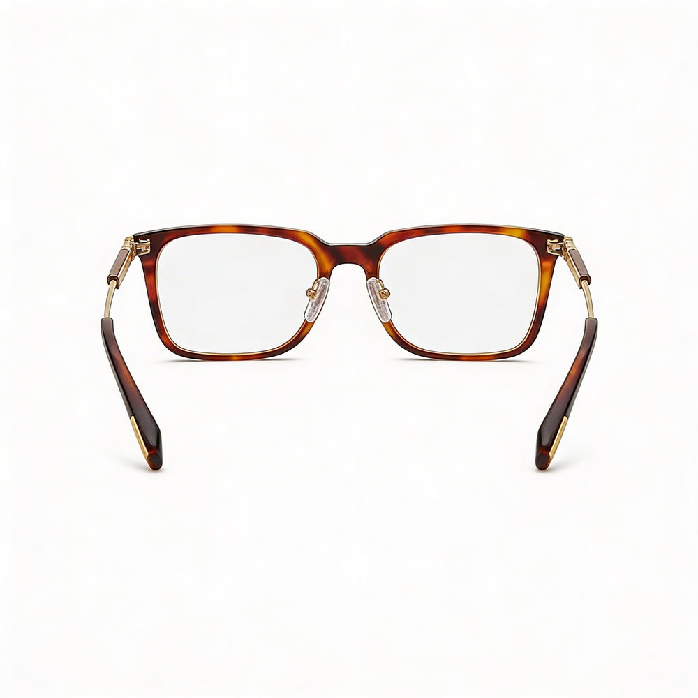 Gafas de vista Chopard Modern Unisex de acetato y metal color rojo Havana con montura completa, rectangulares y lentes transparentes, 53 mm