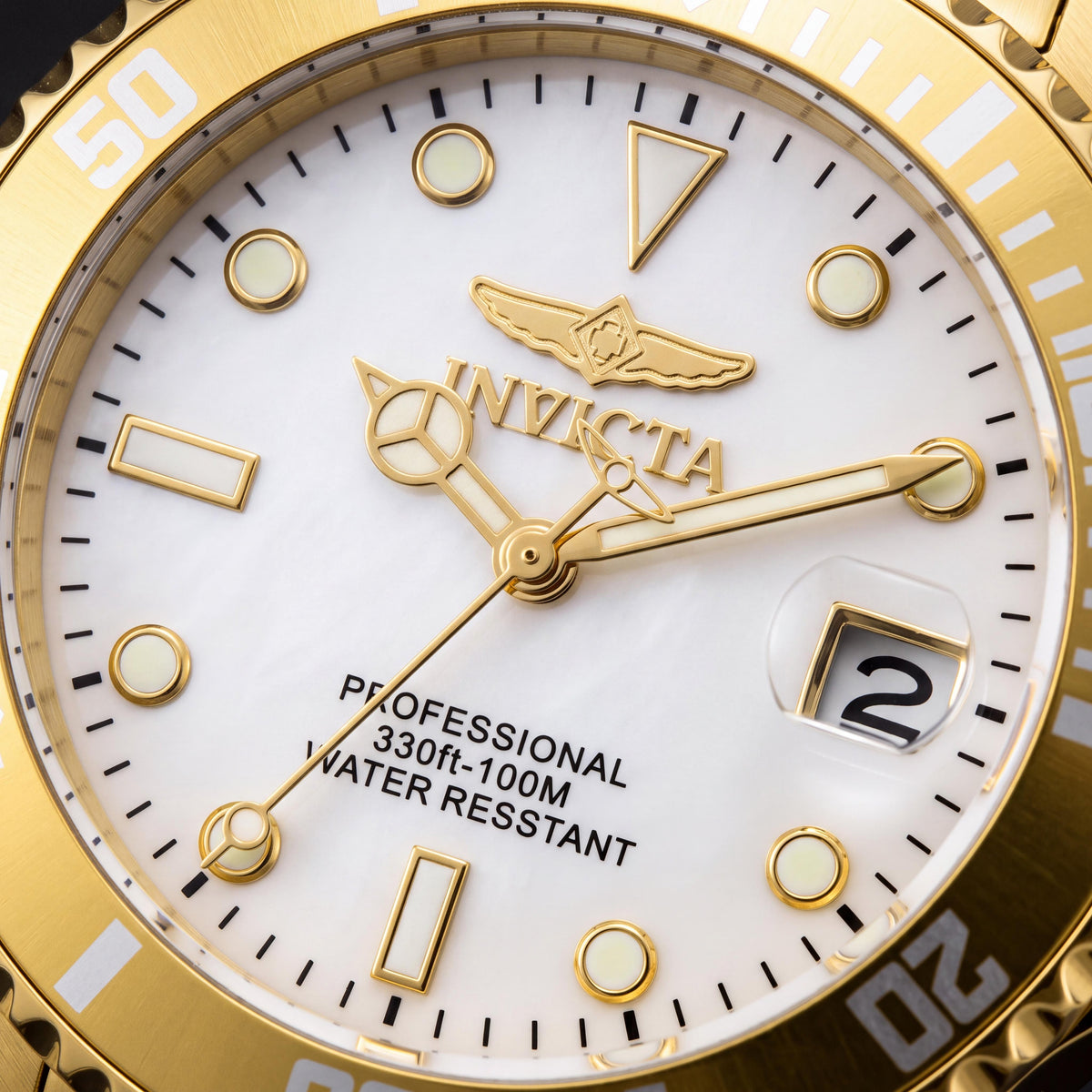 Invicta bracelet Women's Gold-Tone Stainless Steel Band 34mm White Dial Water Resistant Watch, Photo 2