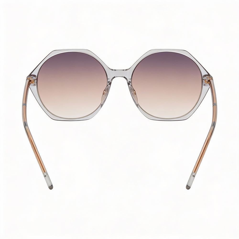 Gafas de sol Hugo Boss Light & Minimal para mujer, montura gris de acetato claro, lentes de doble tono en gris y marrón, 56-18-140