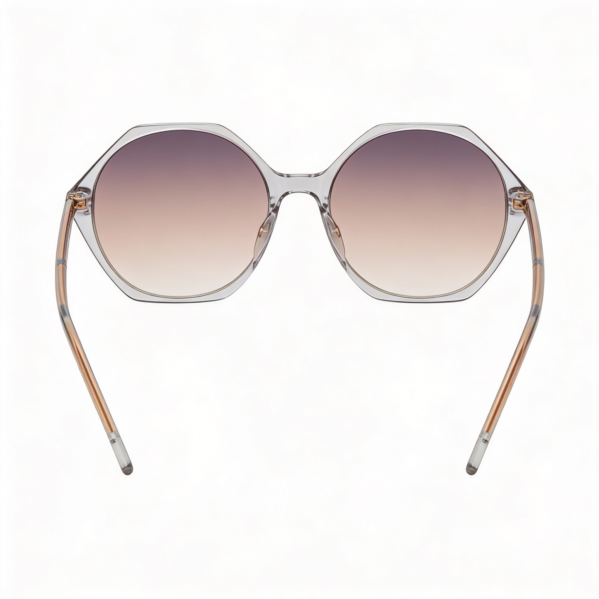 Gafas de sol Hugo Boss Light & Minimal para mujer, montura gris de acetato claro, lentes de doble tono en gris y marrón, 56-18-140, Photo 4