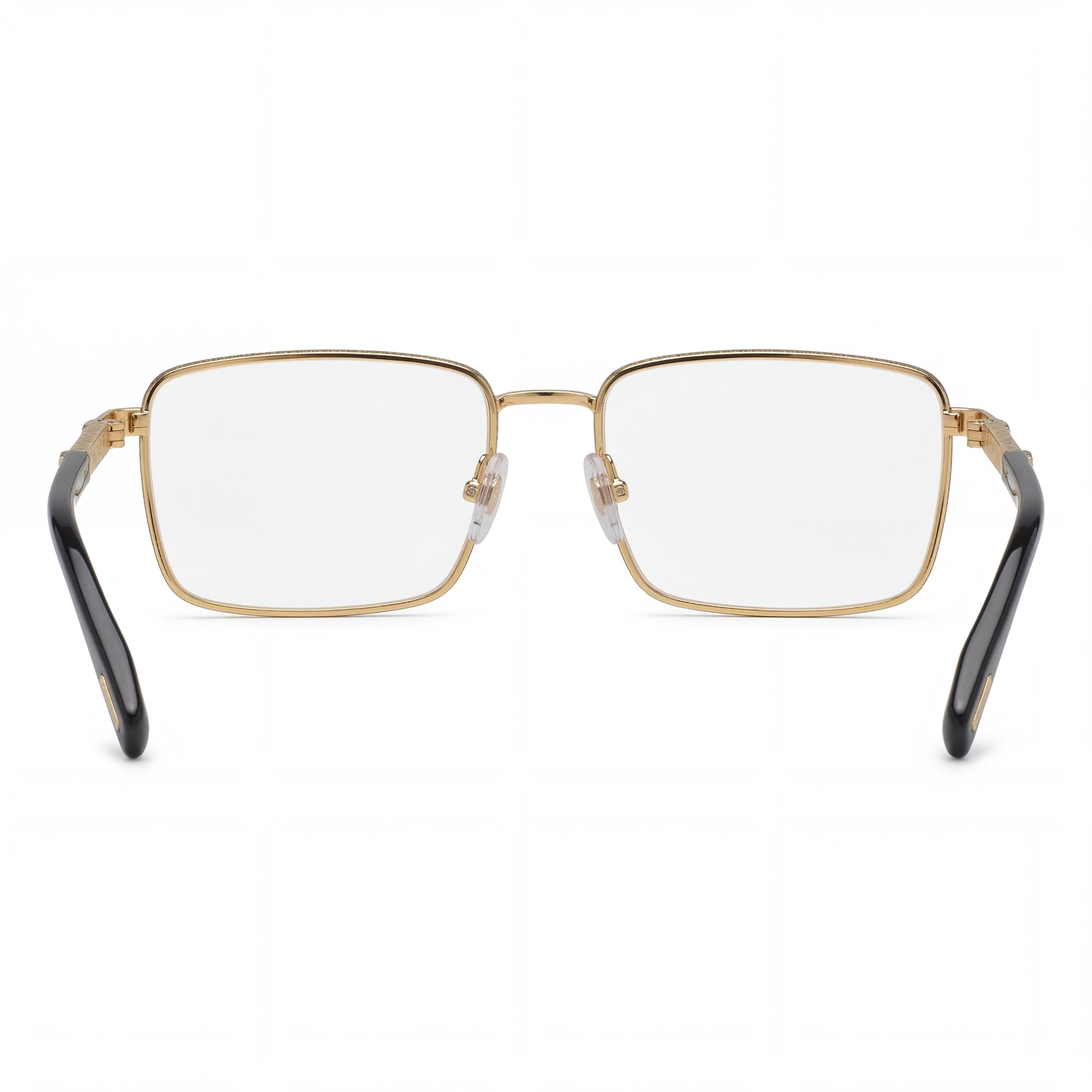 Chopard VCHL48 Men's Modern Metal Eyeglasses Glossy Black With Coloured Parts 56-18-145, Photo 4