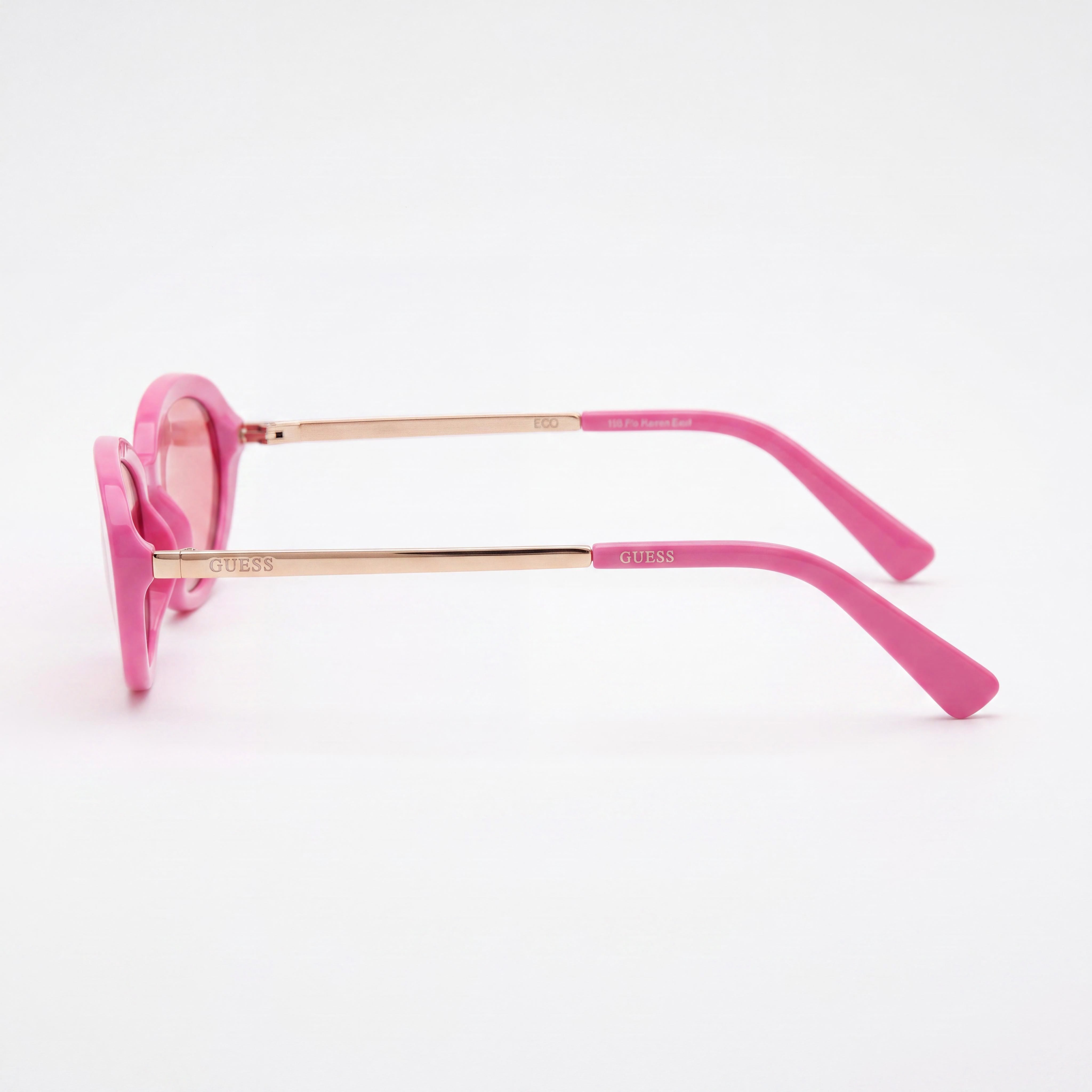 GUESS Women's Shiny Pink Injected Oval Non-polarised Sunglasses, Bordeaux Lenses, 51-18-145mm, Photo 3