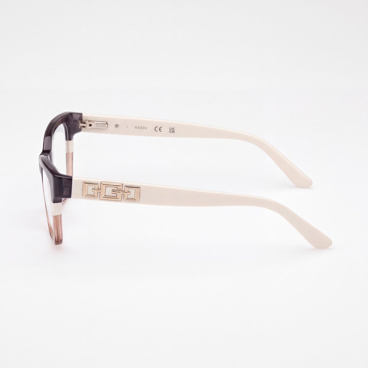GUESS Gu2979 Women's Eyeglasses featuring Grey Striped Ivory Plastic Frame & Clear Lenses, 52mm Lens Width, Photo 3