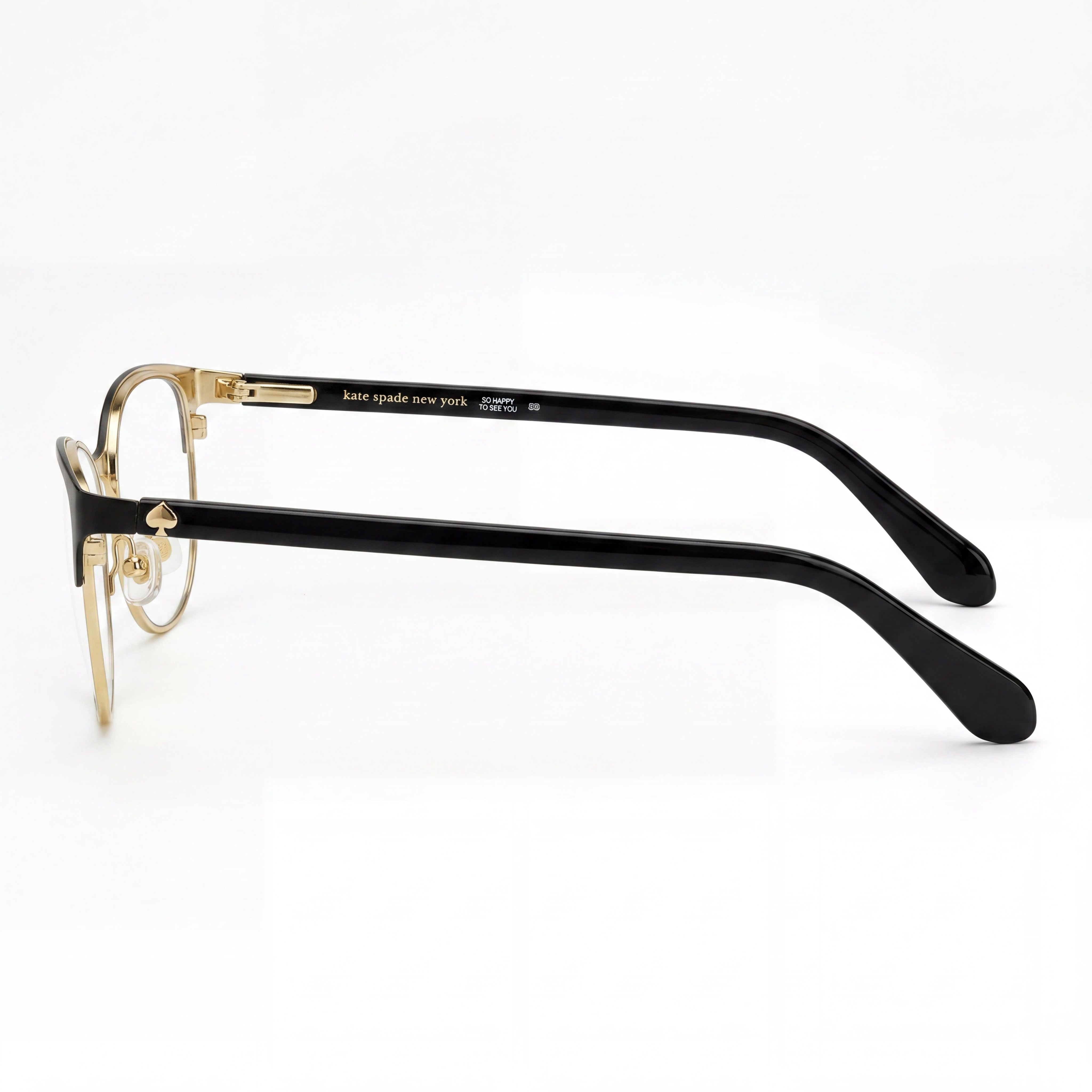kate spade new york HADLEE Gafas de Acero Inoxidable Ojo de Gato Negras para Mujer 52mm, Photo 2