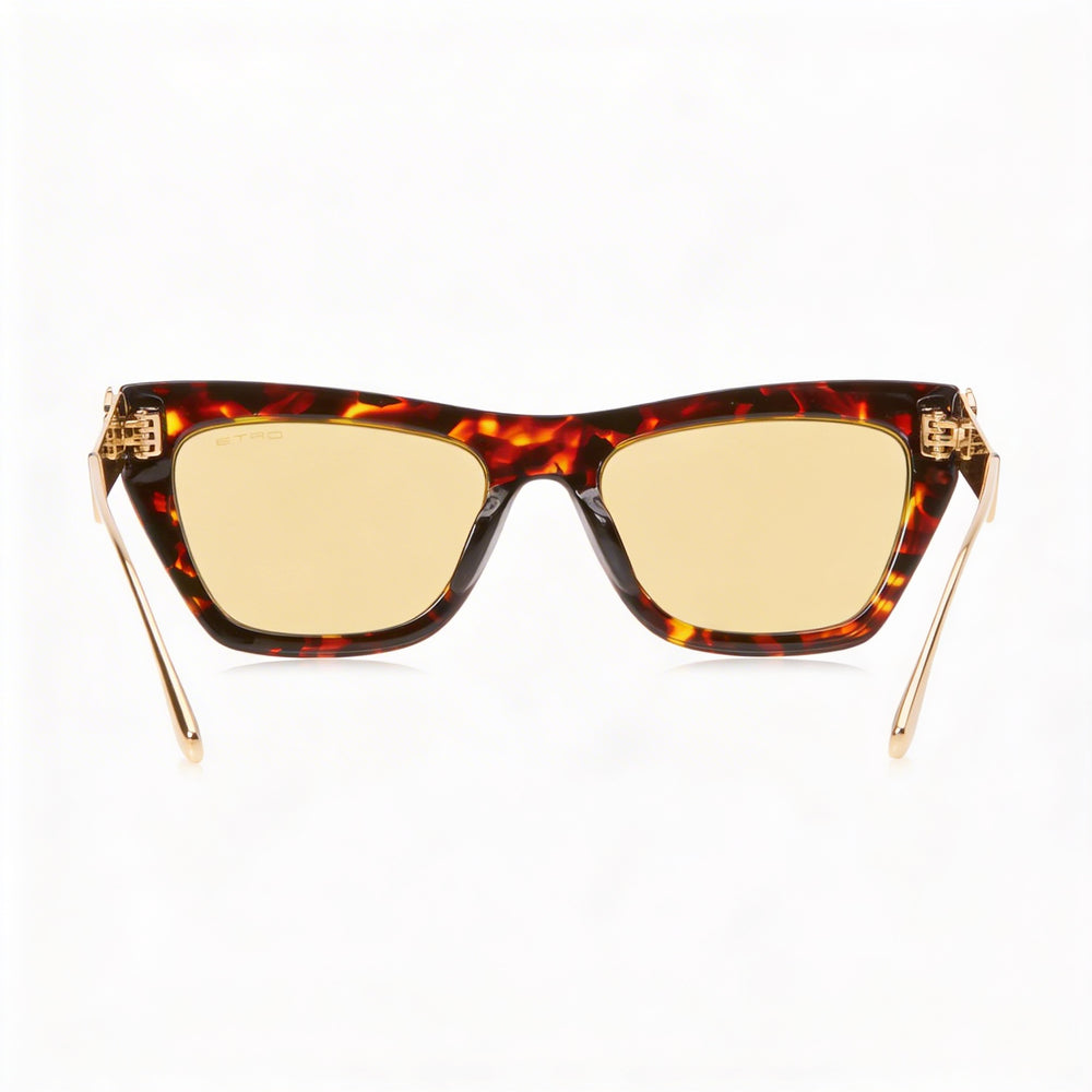 Etro Casual Women's Sunglasses with Acetate Havana Frame and Polycarbonate Yellow Lenses 54-20-140