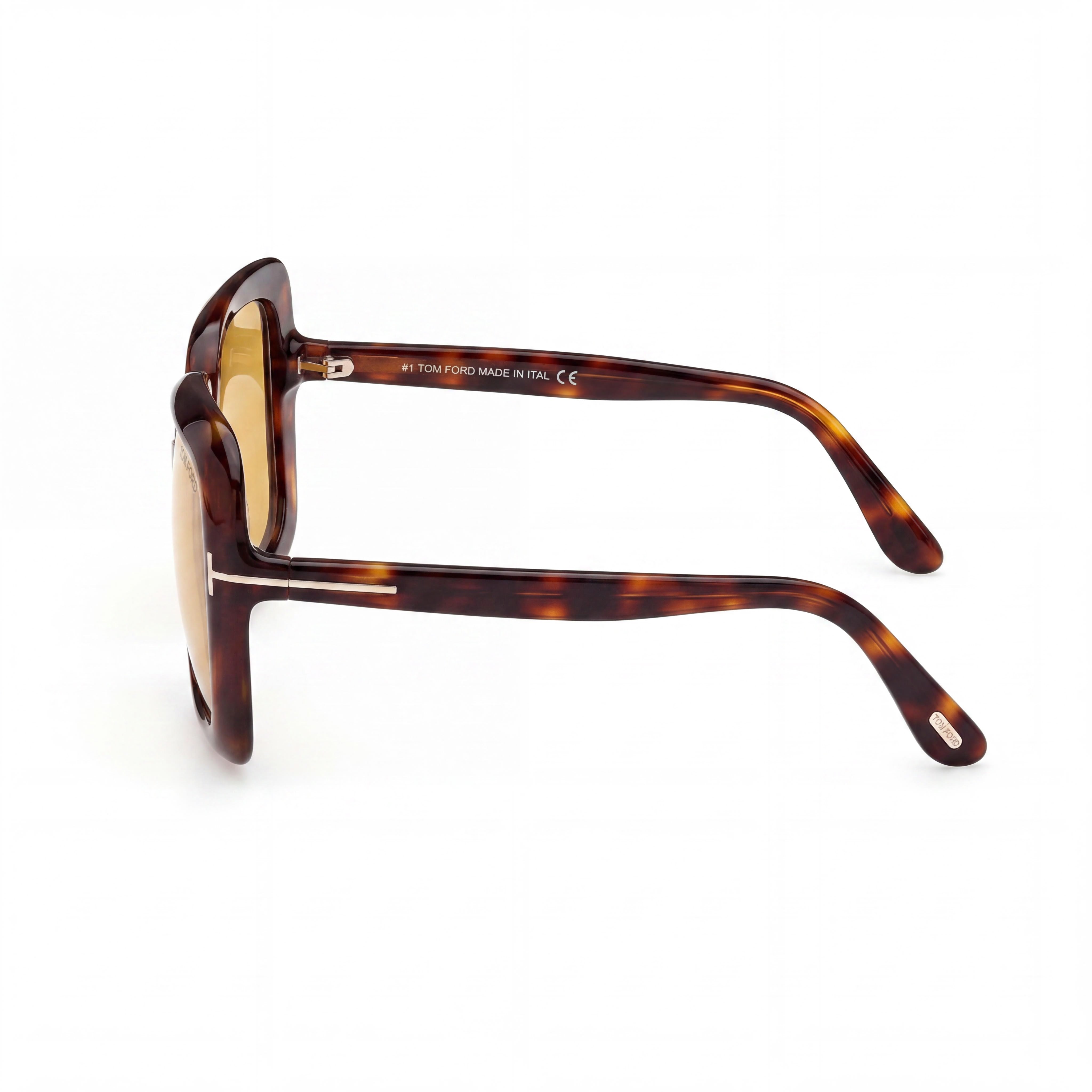 Tom Ford Women's Classic Acetate Dark Havana Frame Eyewear with Brown Lenses and 59mm Lens Width, Photo 3