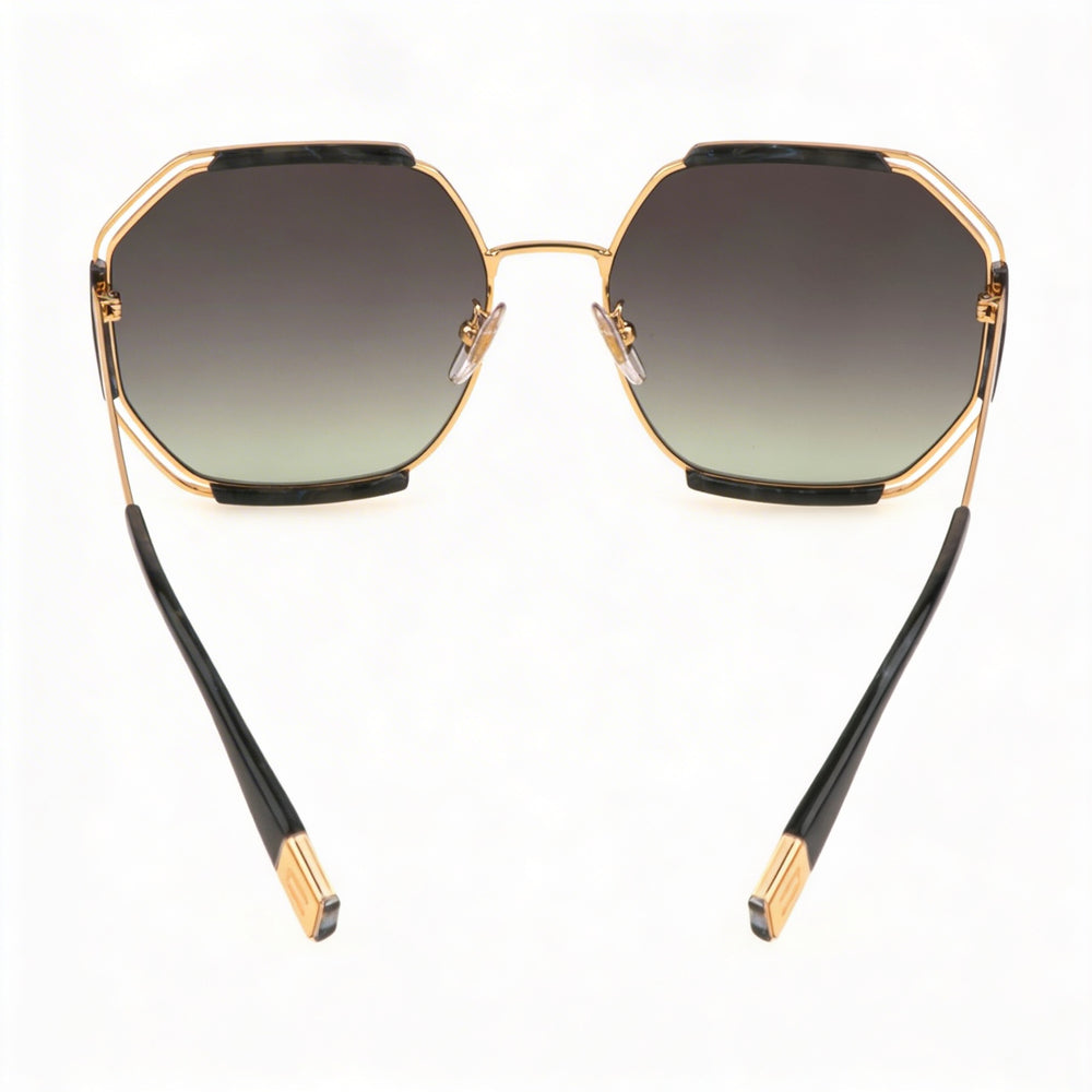 Furla Sfu785 Women's Stainless Steel Rose Gold Frame Smoke Gradient Lens UV 400 Sunglasses 61-18-140
