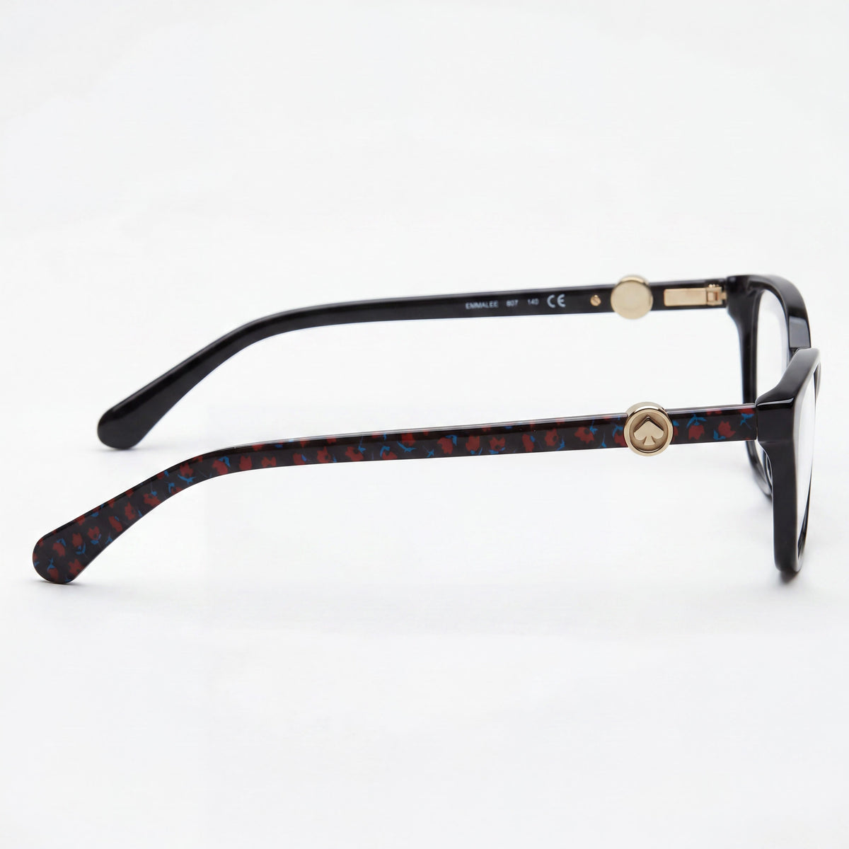 kate spade new york Emmalee Women's Cat Eye Prescription-Ready Non Plastic Eyeglasses Black Gold 51mm, Photo 3