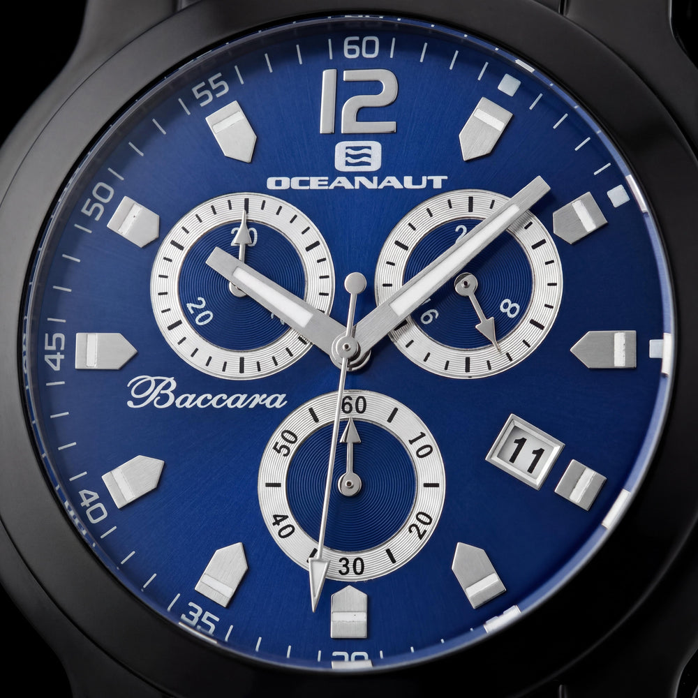 Reloj Christian Van Sant para hombre de cuarzo, cronógrafo, de acero inoxidable plateado, resistente al agua, con esfera azul