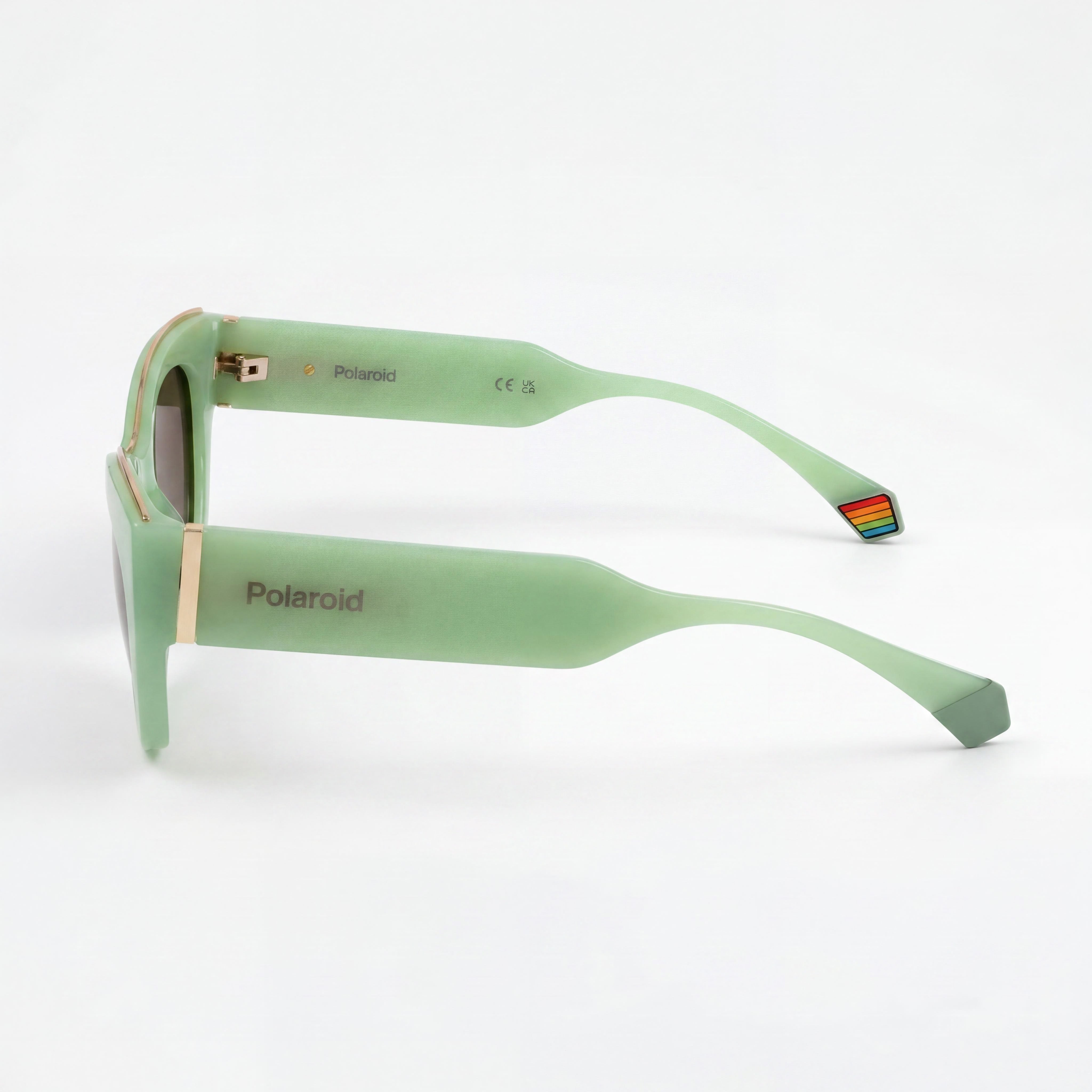 Gafas de Sol Polaroid Casuales para Mujer, Protección UV, Policarbonato Verde Escarchado, Lentes Bronce 50mm, Photo 3