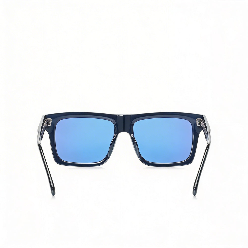Gafas de sol Carrera Modern Unisex con montura de acetato a rayas azules, polarizadas y protección UV, ancho de lente de 54 mm
