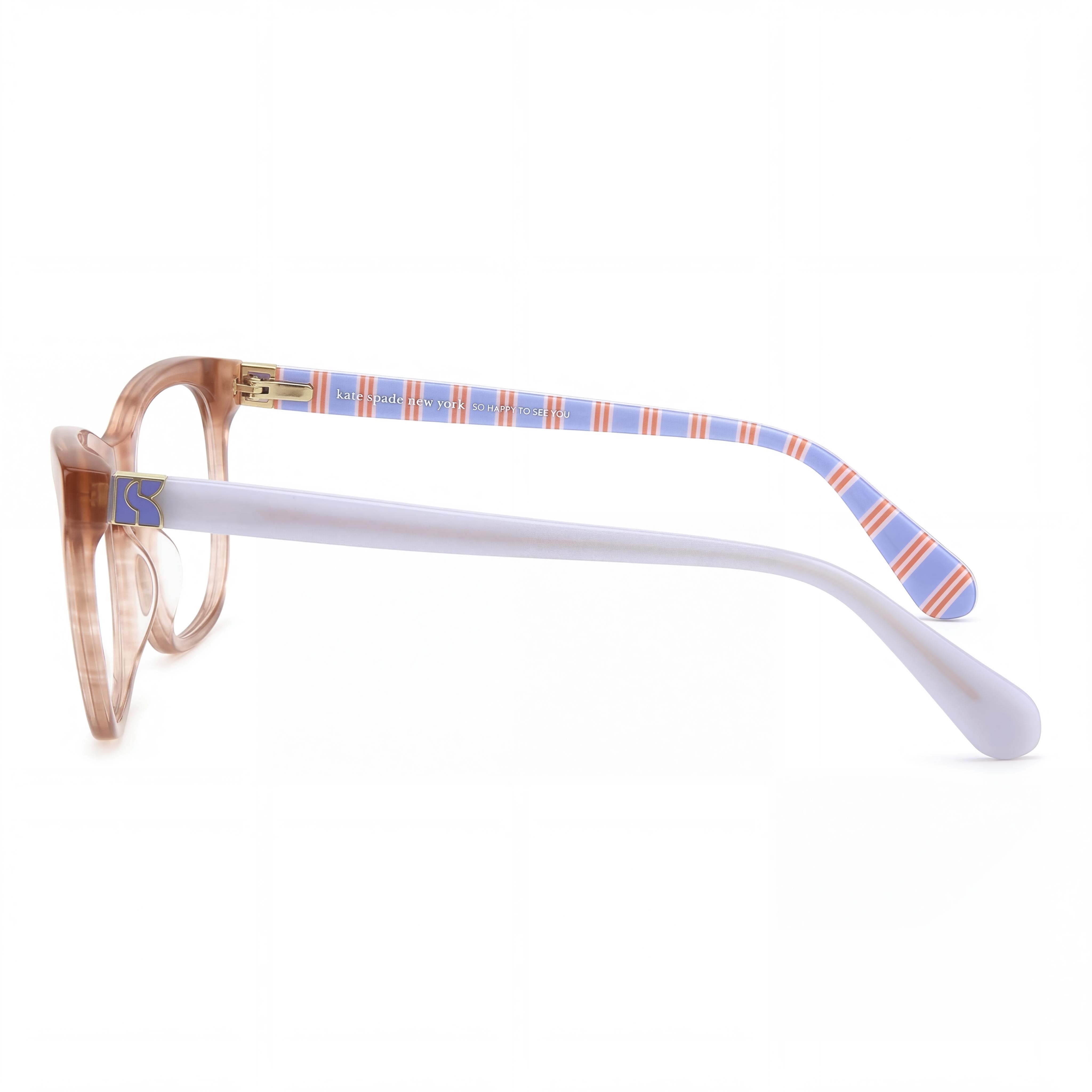 kate spade new york Temperance Women's Prescription Eyeglasses with Beige Havana Acetate Frame 49-140-18, Photo 2