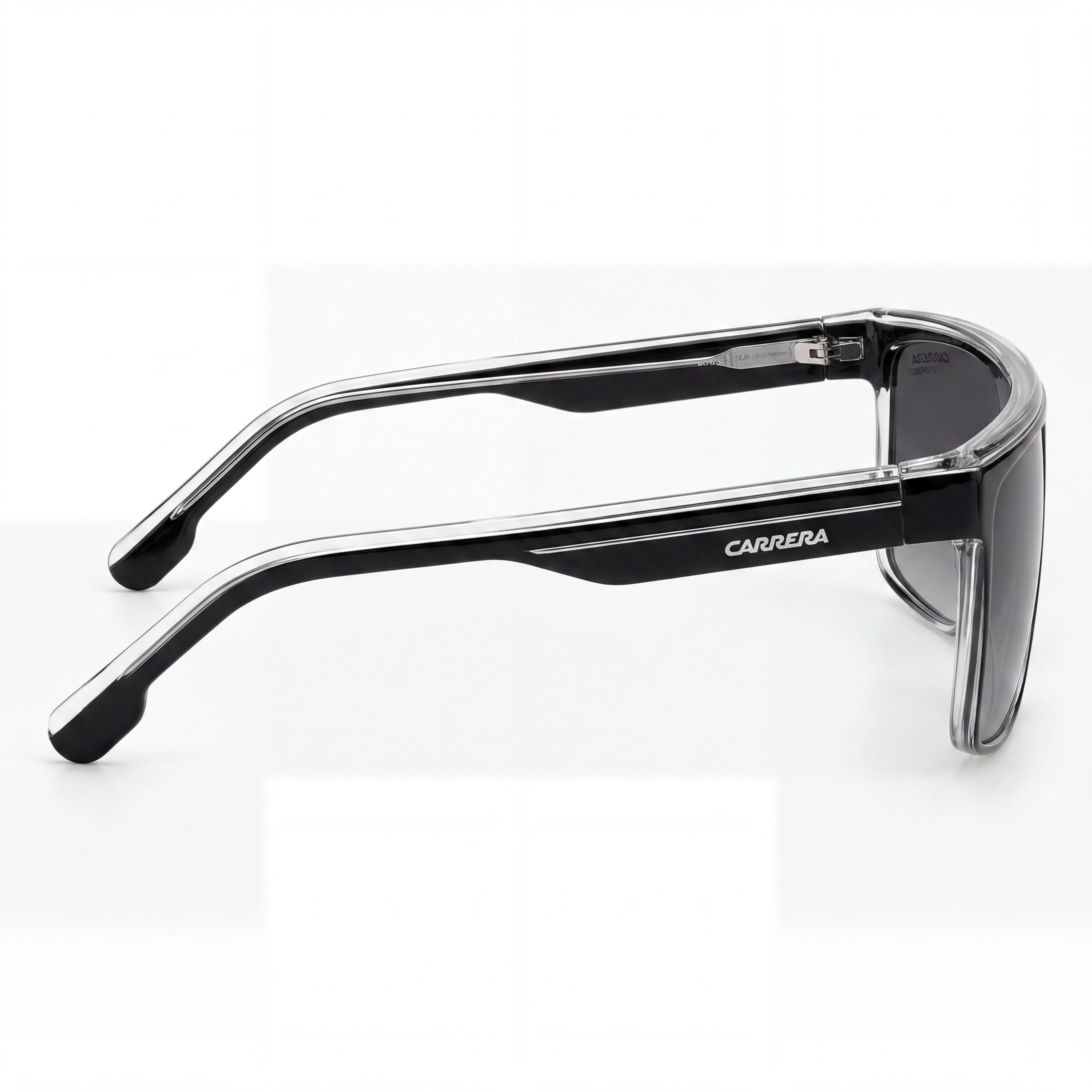 Carrera 22/N Unisex Black White Grey Shaded Polyamide Wraparound UV Protection Sunglasses 63mm, Photo 3
