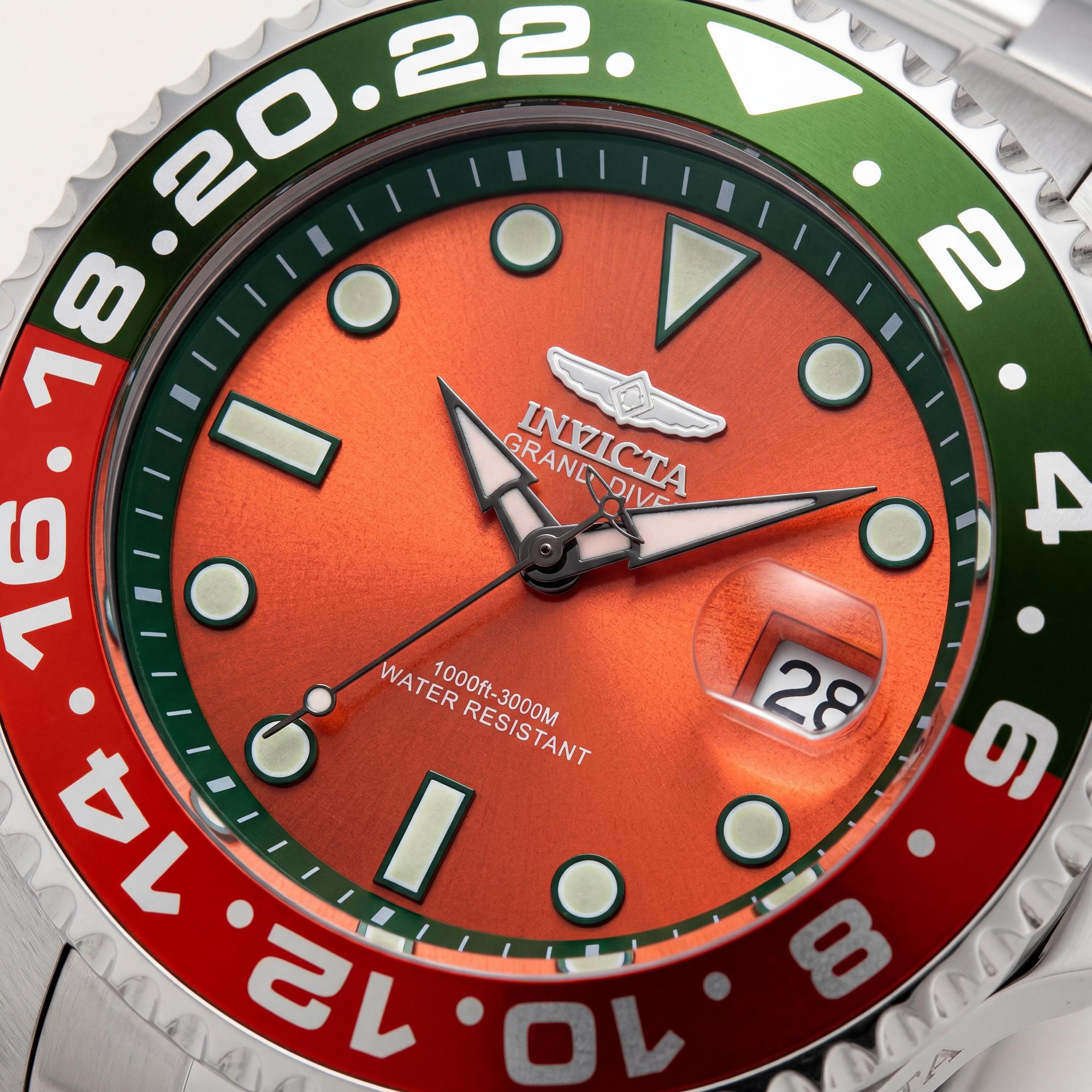 Reloj de buceo automático Invicta Grand Diver - Miami Edition 49118 para hombre, de acero inoxidable, esfera naranja, 47 mm, Photo 2