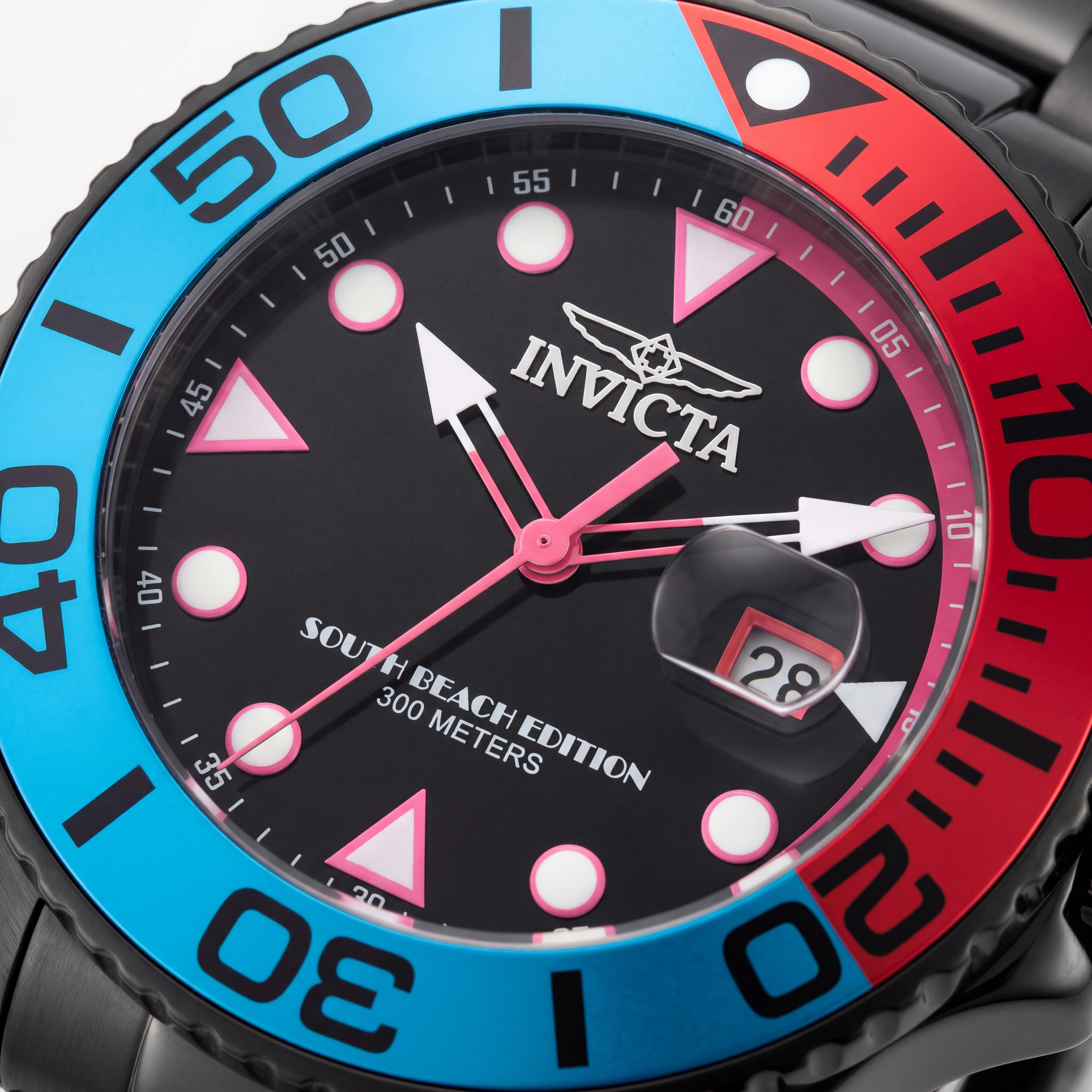 Reloj Invicta Grand Diver 48614 de cuarzo para hombre con esfera negra, brazalete de acero inoxidable, 52 mm, resistente al agua hasta 300 m, Photo 2