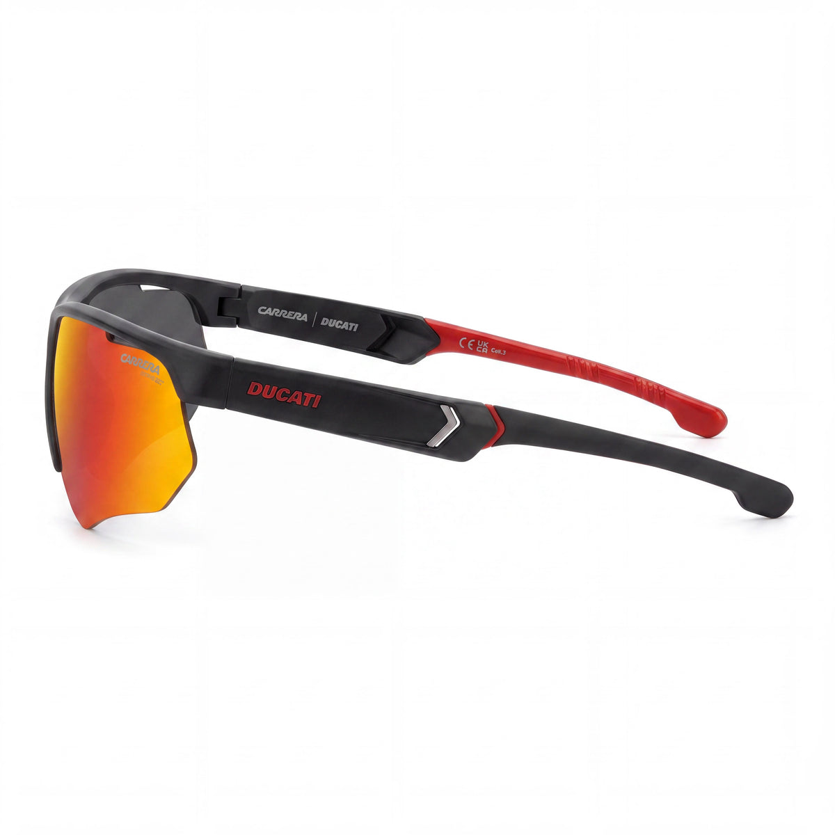 Gafas de sol rectangulares Carrera Ducati CARDUC 044/S de poliamida mate negra y roja multicapa 100% UV para mujer de 69mm, Photo 3