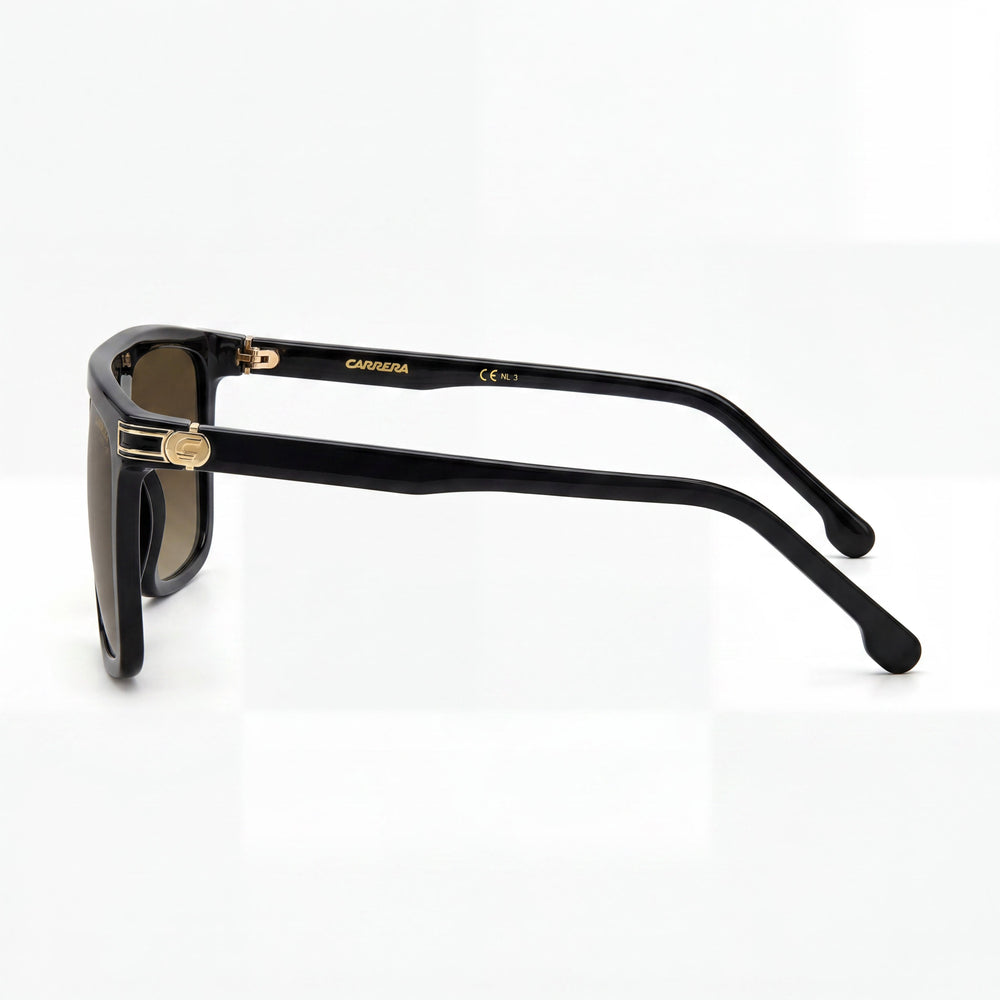 Carrera 1048/S Unisex Black Polyamide Frame Grey Brown Shaded Non-Polarized UV Protection Sunglasses 58mm