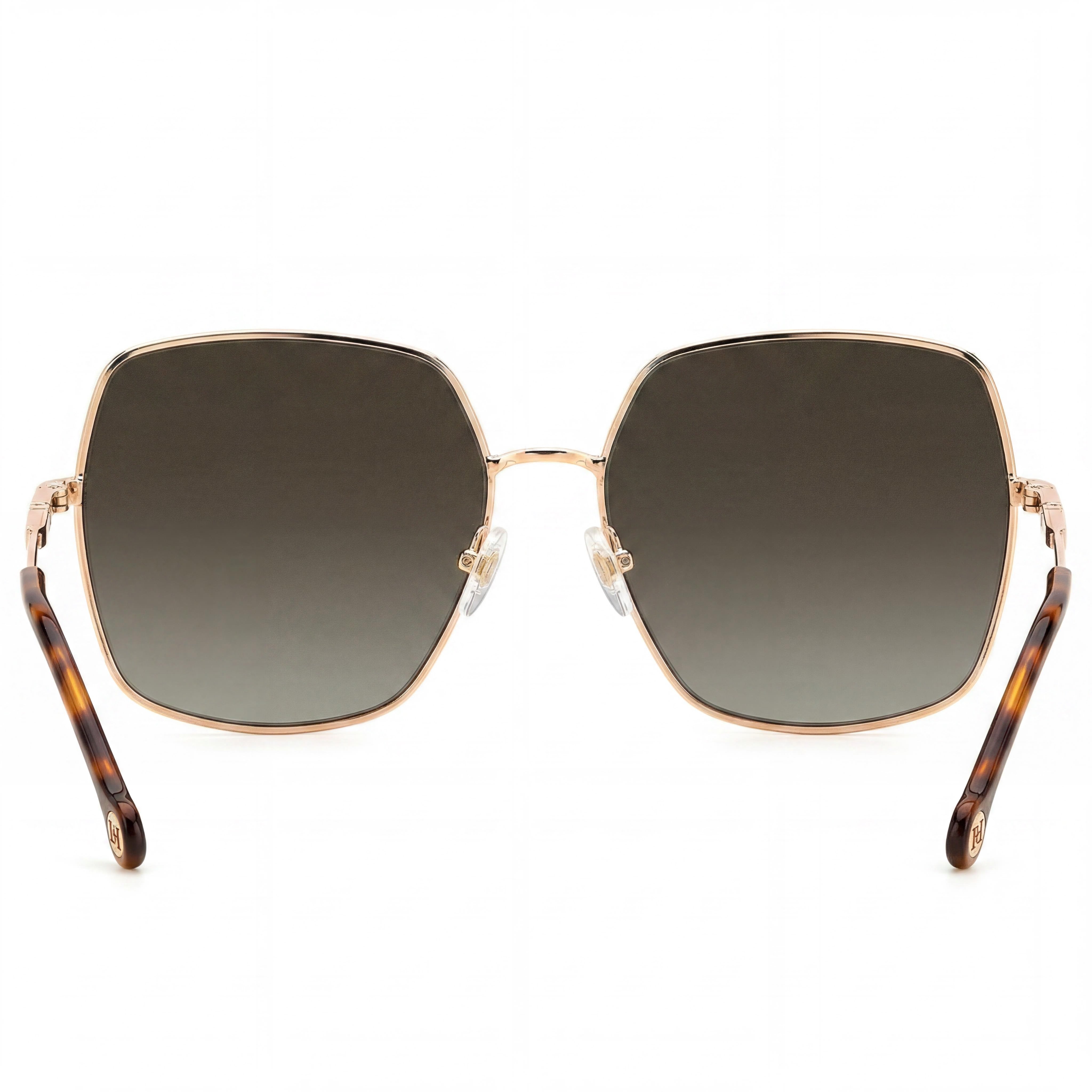 Carolina Herrera Casual Women's Sunglasses with Gold Nude Metal Frame, 60mm Lens Width, 16mm Bridge, 145mm Temples, Photo 3