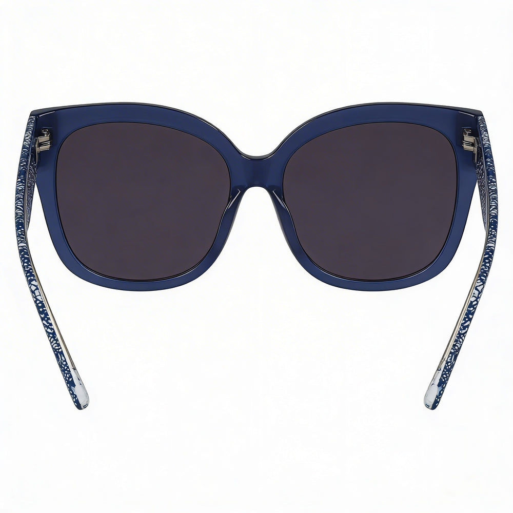 bebe Bb7248 Unisex Navy Crystal Plastic Frame Eyeglasses, UV Protection, Non-Polarized, 56mm