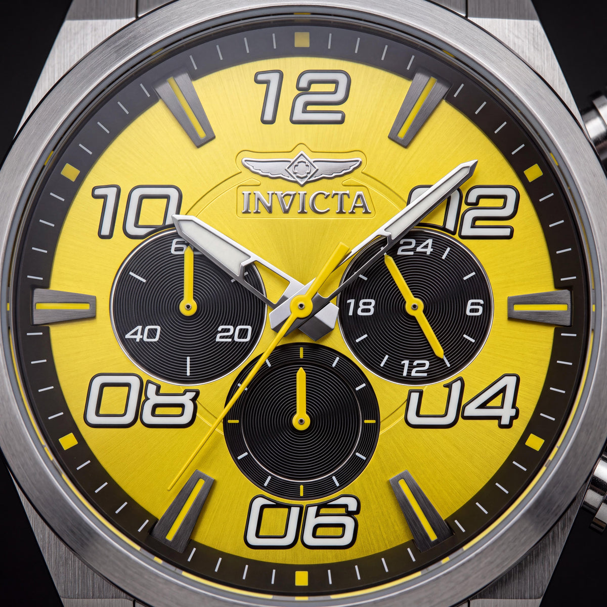 Invicta Speedway 50424 – Reloj de pulsera de cuarzo cronógrafo para hombre, con esfera amarilla, pulsera de acero inoxidable, 44 mm, Photo 2