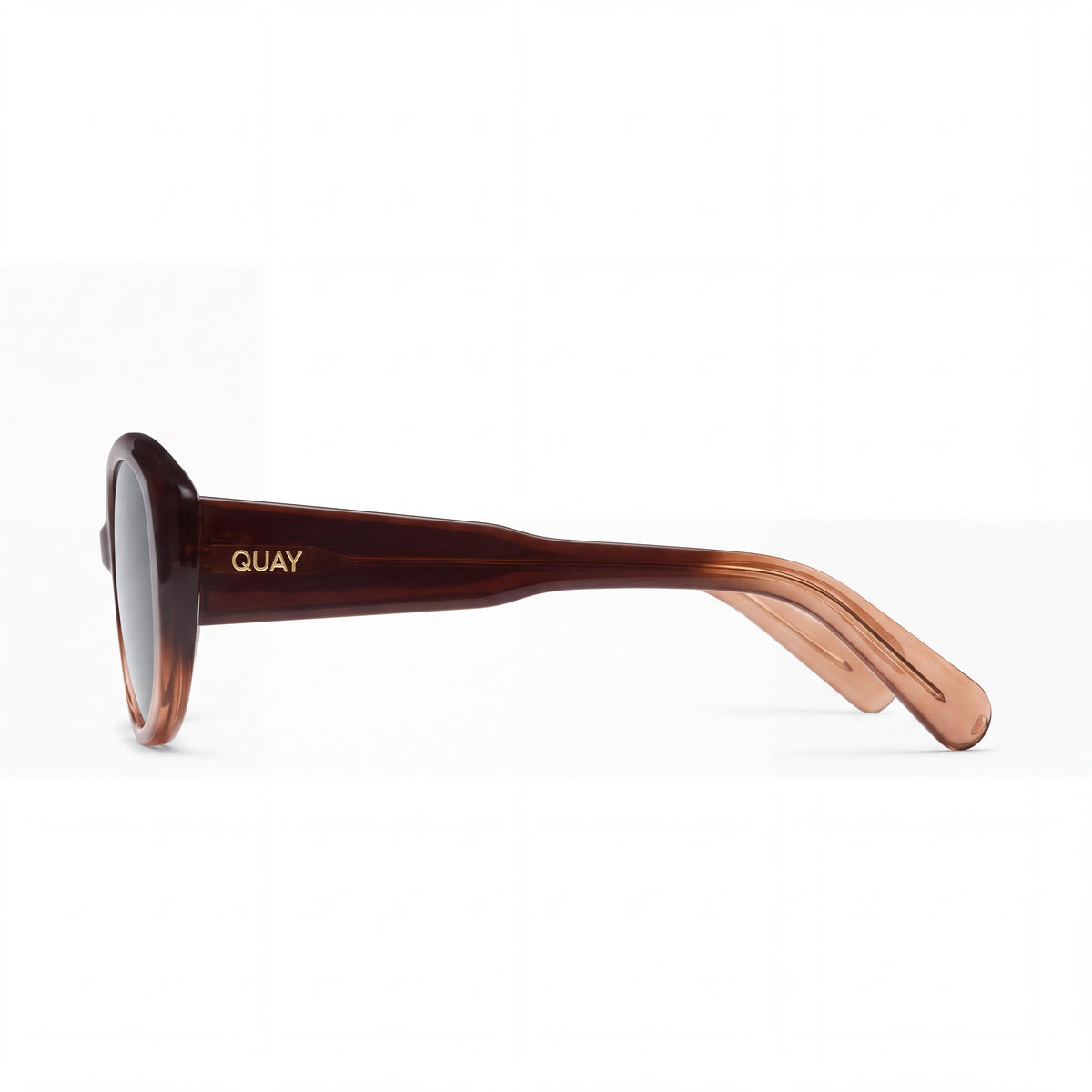 QUAY On Brand Women's Rectangular Non-Polarized Injection Sepia Ombre Brown Sunglasses 55-18-145mm, Photo 3