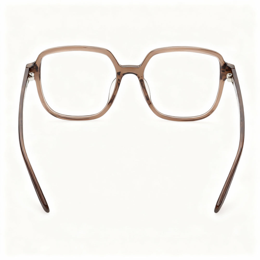 GUESS Eyewear Frames, Men's Rectangular Acetate, Shiny Dark Brown, Standard Fit, Ideal for Prescription Lenses
