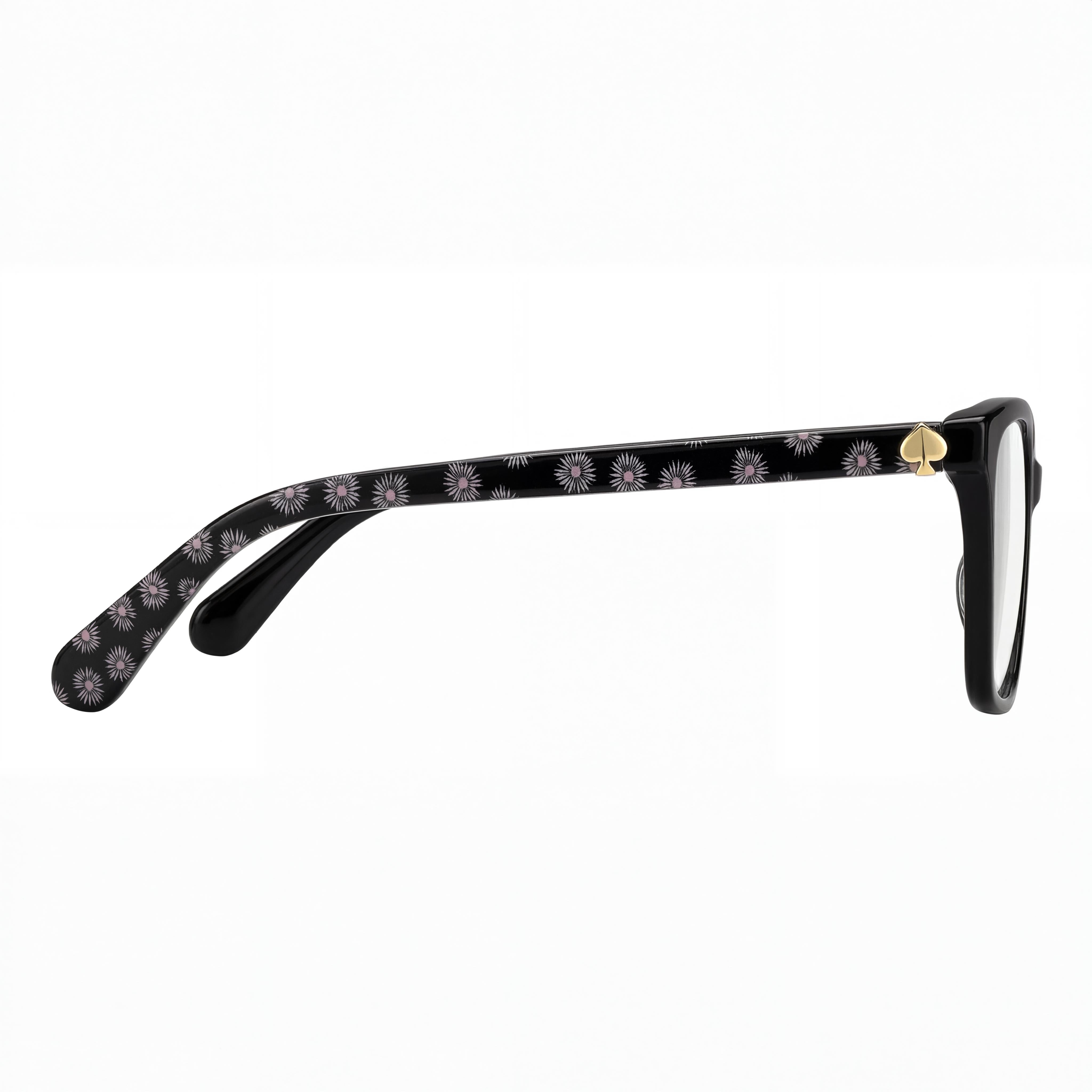 kate spade new york Cailye Gafas ópticas de montura de plástico de patrón rectangular negro para mujer 53-18-140, Photo 2