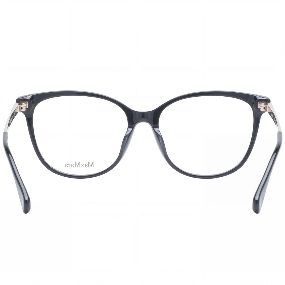 MaxMara Mm5008-f Gafas de Acetato Negro Brillante Cuadradas de Montura Completa para Mujer con Lentes Transparentes 54-16-145