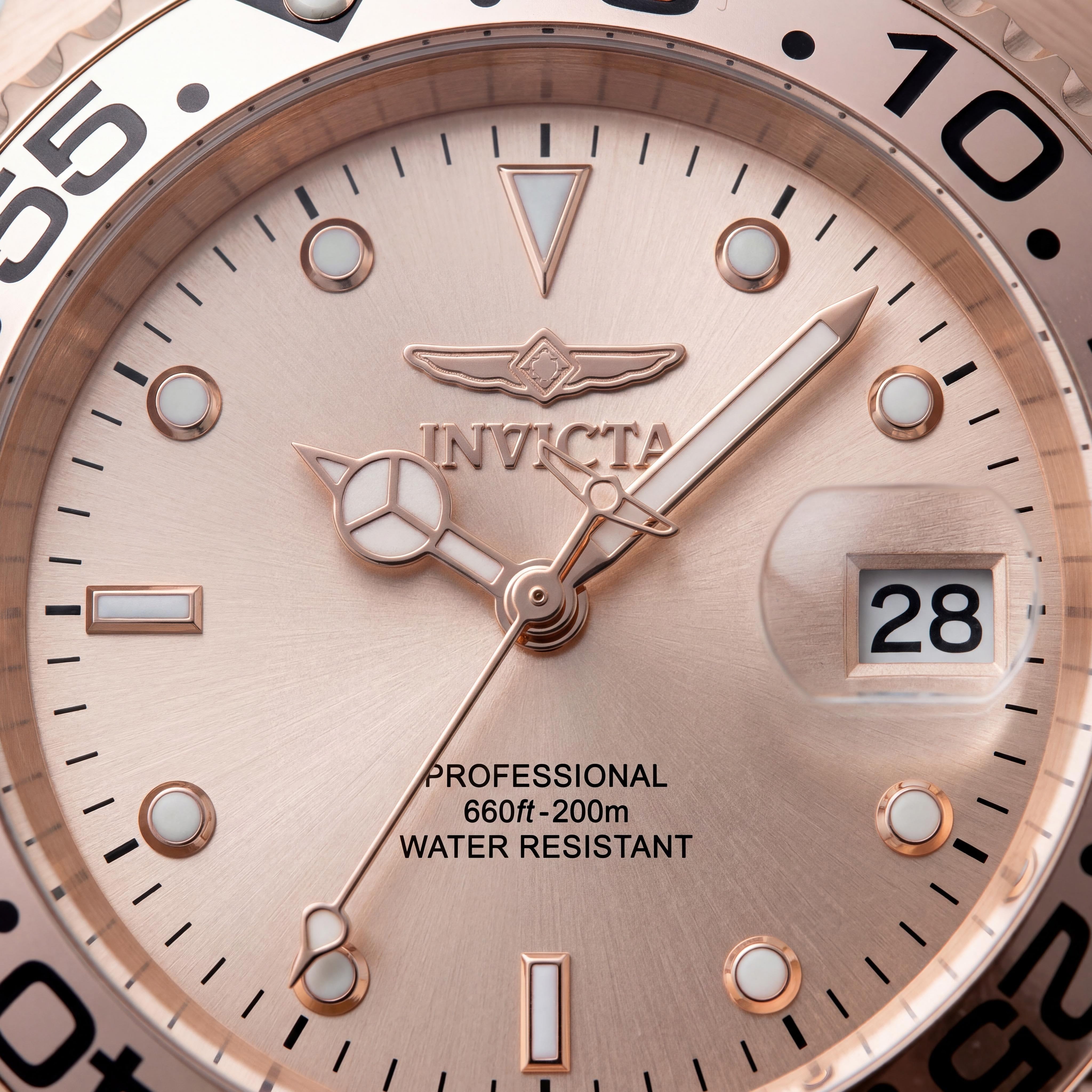 Invicta Pro Diver 48386 Unisex Quartz Watch, 38mm Stainless Steel, Rose-gold Dial, 200m Water Resistant, Photo 2