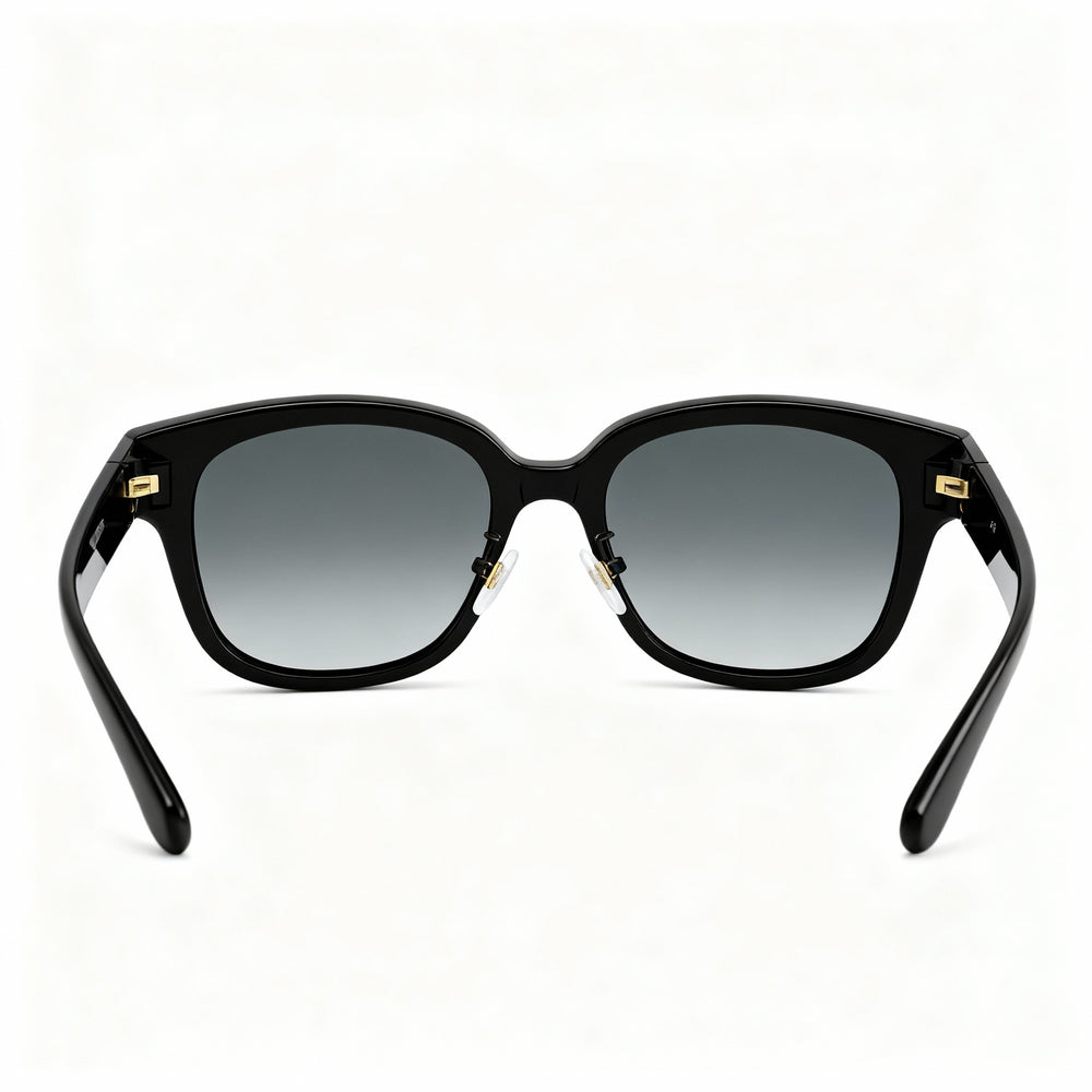 Gucci Gg1409sk-001 Women's Oversized Rounded Cat Eye Sunglasses, Black Recycled Acetate, Black-Grey Gradient 55mm