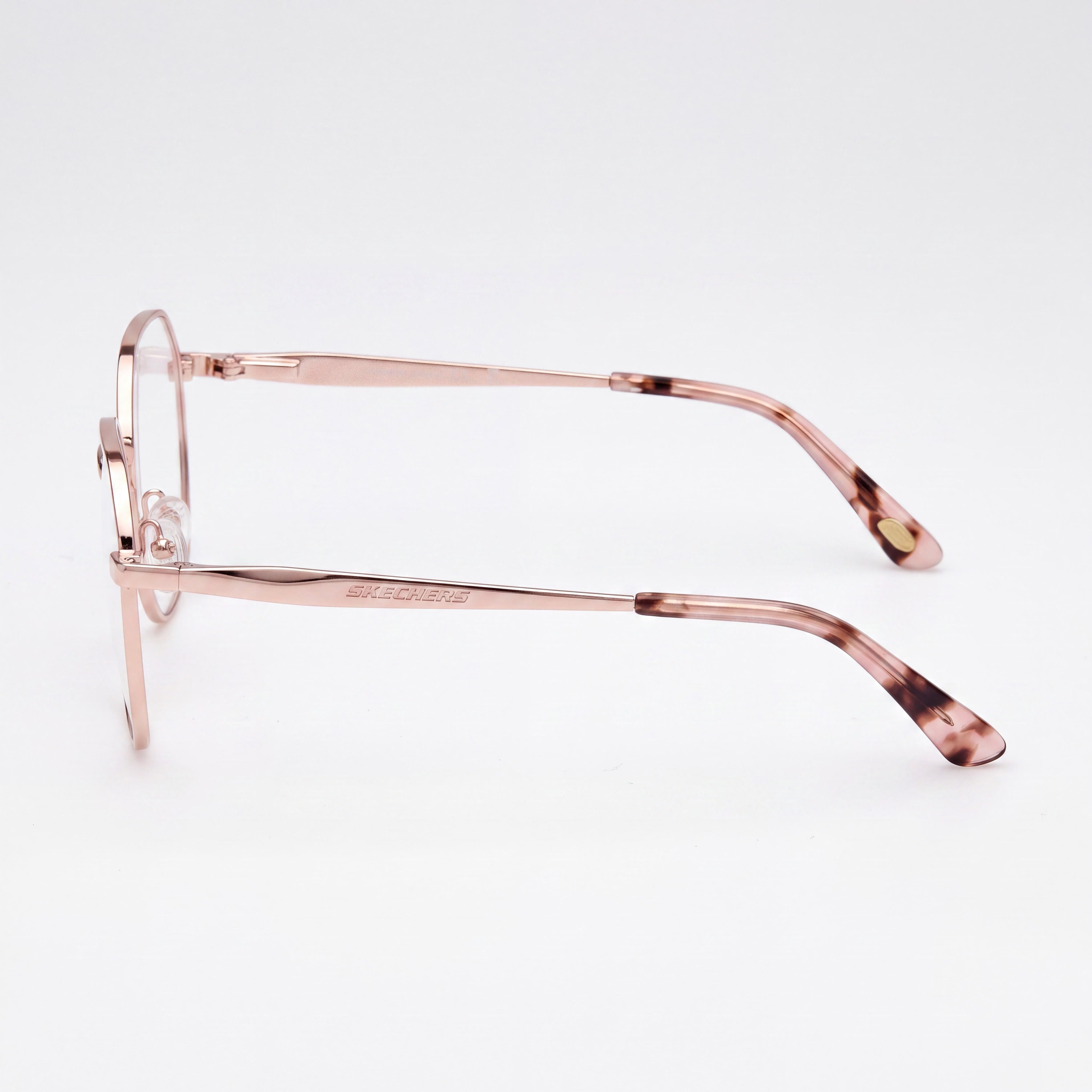 Skechers Se50063 Women's Shiny Rose Gold Stainless Steel Polycarbonate Lens Eyeglasses 53-16-140, Photo 2