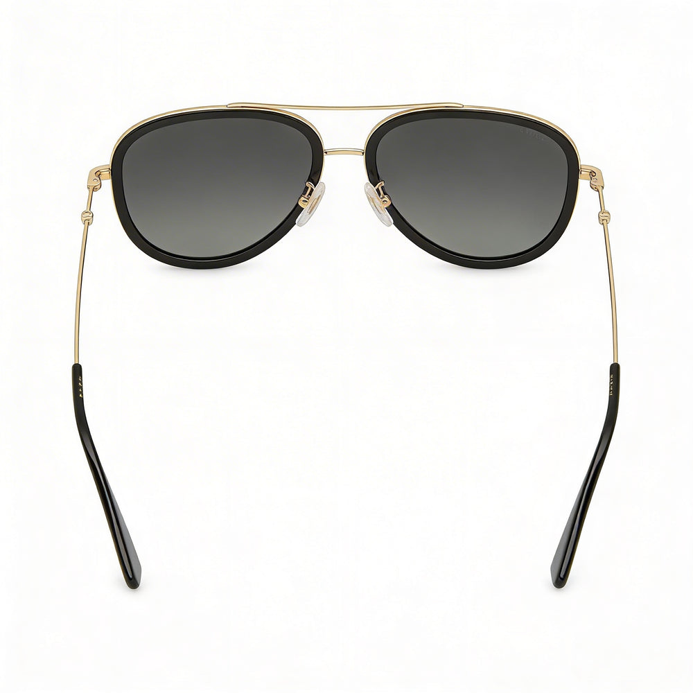Gucci Gg0062s-011 Unisex Gold Black Metal Frame Aviator Polarized Grey Gradient Lenses 100% UV Protection Sunglasses 57mm