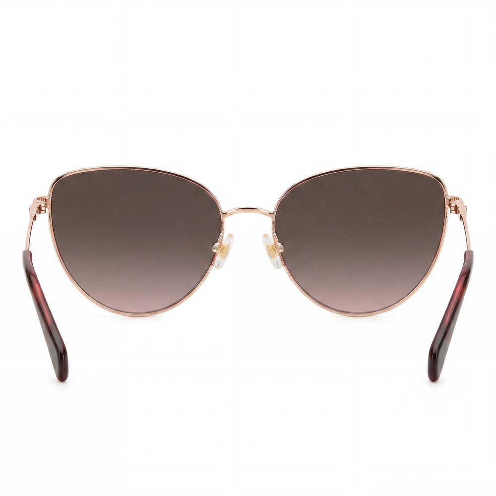 kate spade new york Hailey/G/S Cat Eye Women's Rose Gold Red Stainless Steel UV Protected Sunglasses 55mm