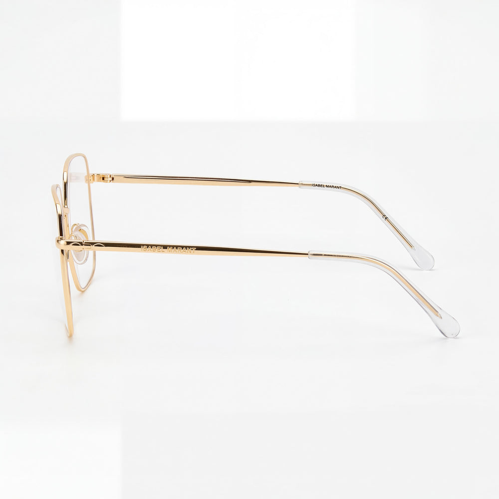 Gafas Cuadradas Unisex Isabel Marant Im0029 de Metal Oro Rosa con Puntas de Varilla de Acetato, Ancho de Lente 55mm