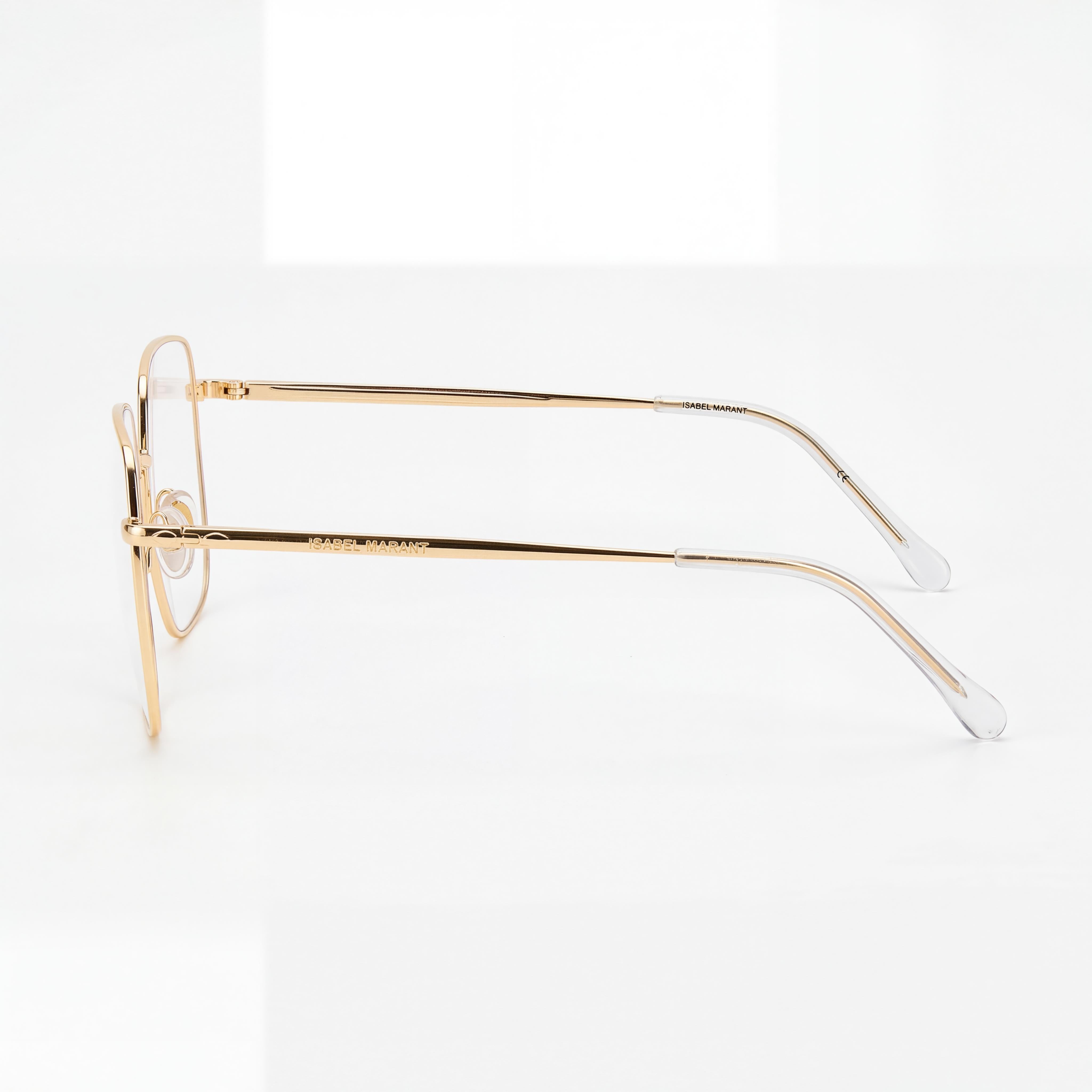 Gafas Cuadradas Unisex Isabel Marant Im0029 de Metal Oro Rosa con Puntas de Varilla de Acetato, Ancho de Lente 55mm, Photo 2