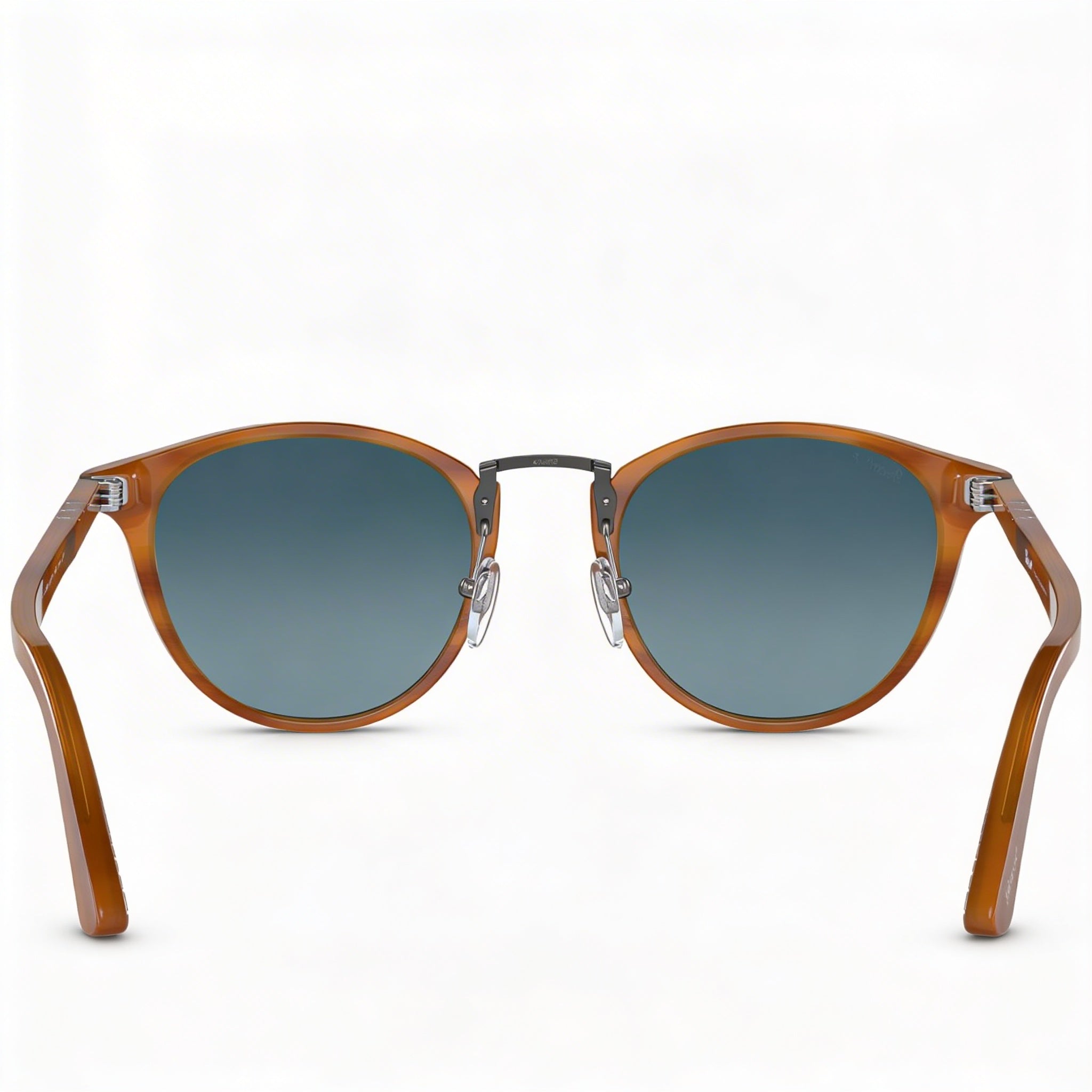 Gafas de sol unisex Persol Po3108s de acetato marrón a rayas, polarizadas, con degradado azul y protección UV 100 %, 49 mm, Photo 4