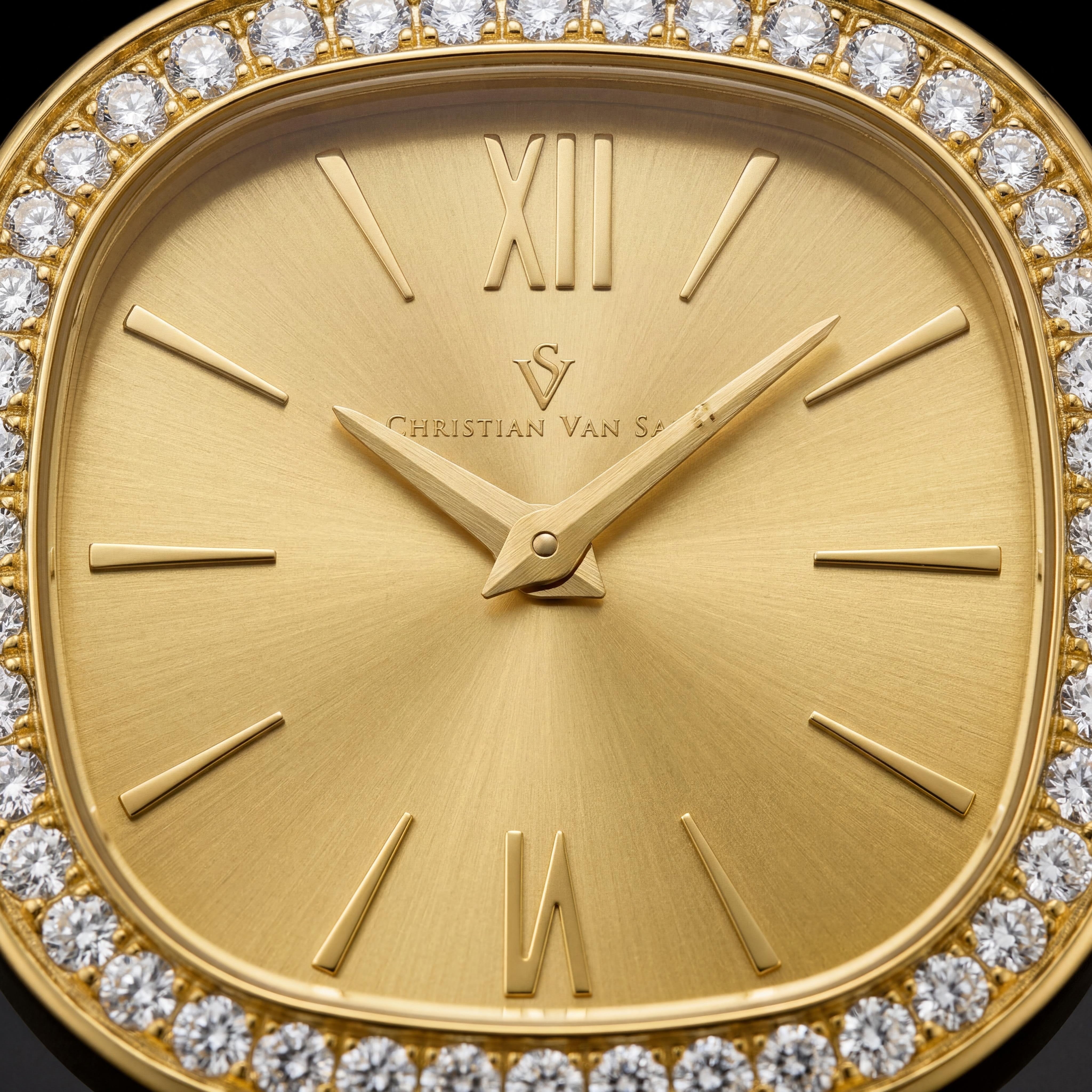 Christian Van Sant CV1265 Women's Gold-Tone Stainless Steel Quartz Watch, Gold Dial, Water Resistant, Mineral Crystal, Photo 2