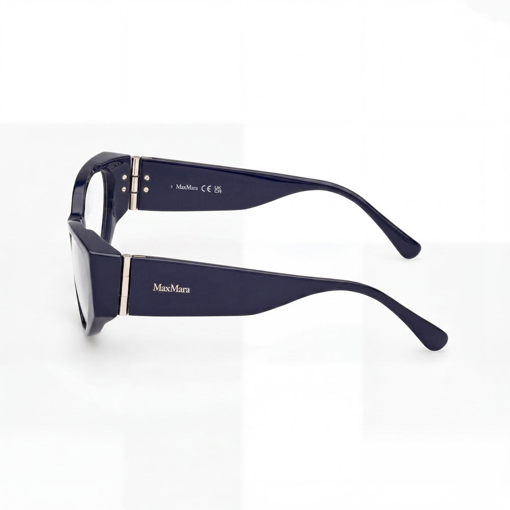 MaxMara Mm5174 Women's Eyewear with Shiny Blue Plastic Frame and Polycarbonate Lenses 55mm
