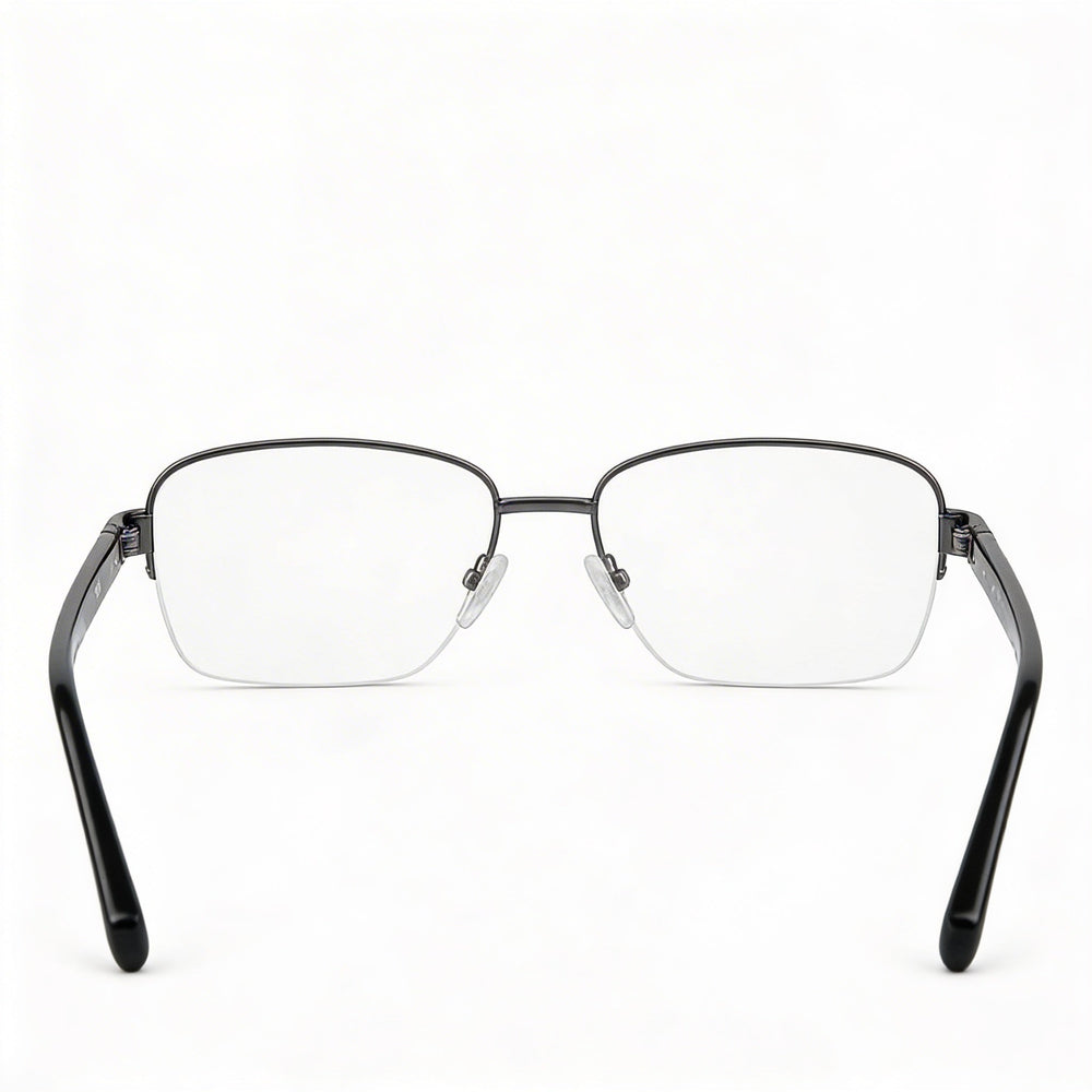 Pierre Cardin Men's Metal Spectacle Frames, Dark Ruthen with Clear Plastic Lenses, Size 56-18-140
