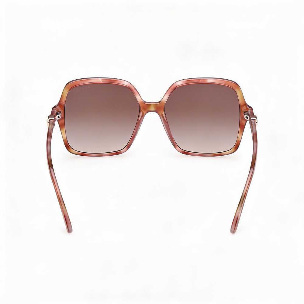 Gafas de sol Guess para mujer de plástico marrón claro, montura Avana, lente marrón degradado, protección UV 57-17-140