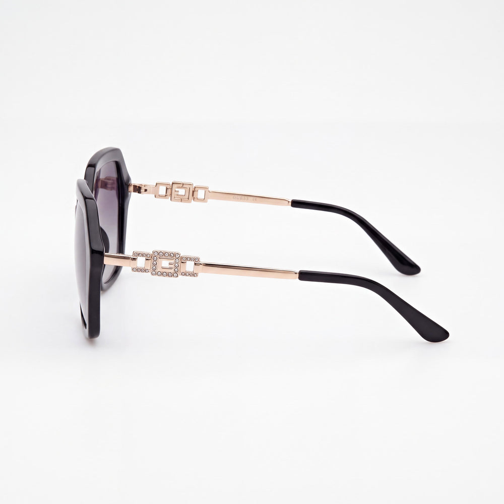GUESS Gu00267 Classic Unisex Sunglasses with Shiny Black Frame, Lens Width 57mm, Bridge Width 17mm, Temple Length 140mm