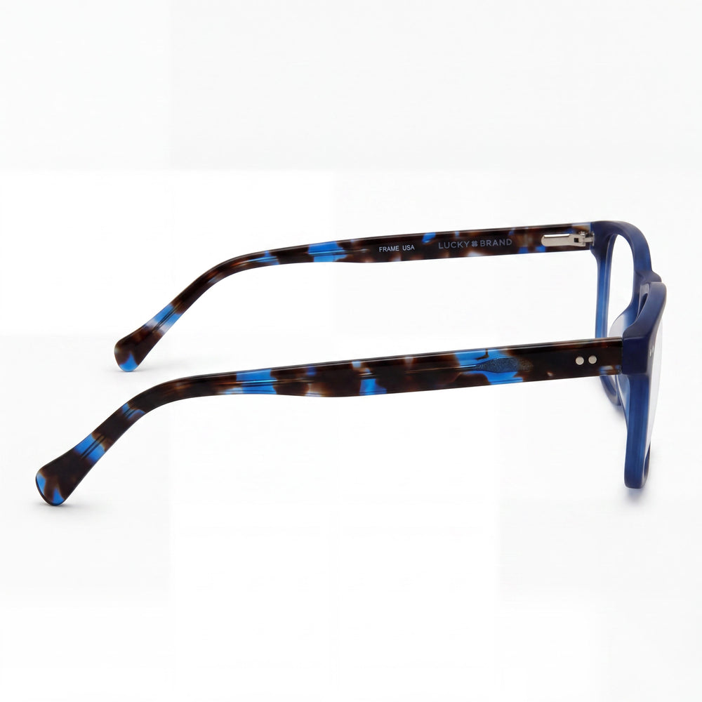 Lucky Brand Vlbd427 Monturas de gafas ligeras azules para hombre, lentes de 52 mm, puente de 19 mm, patillas de 145 mm