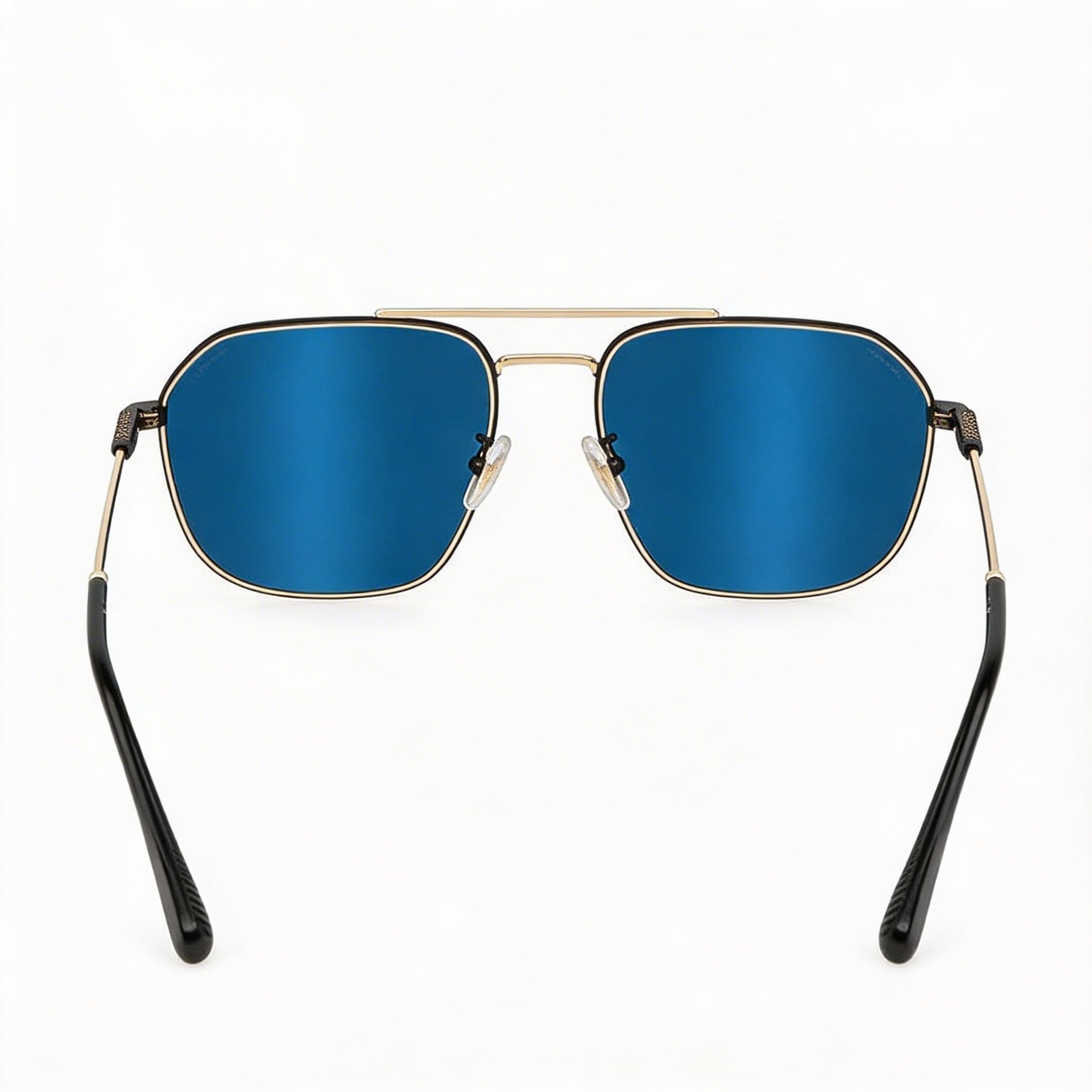 Gafas de sol POLICE Splf64-57300b para hombre, con montura metálica dorada, no polarizadas, de espejo azul, 57 mm, Photo 2