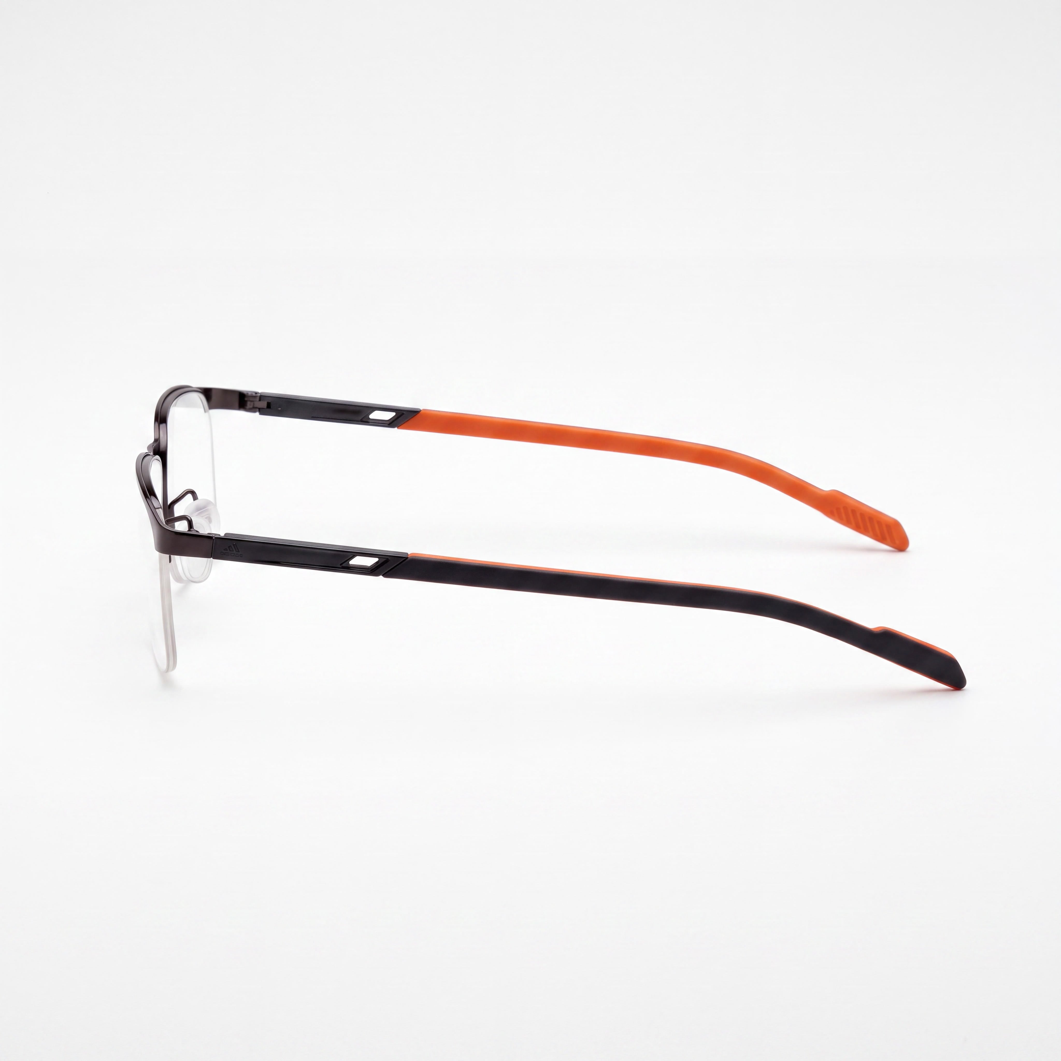 Gafas metálicas rectangulares para hombre adidas con montura gris plomo brillante, lentes transparentes sin aumento 55-16-145, Photo 3