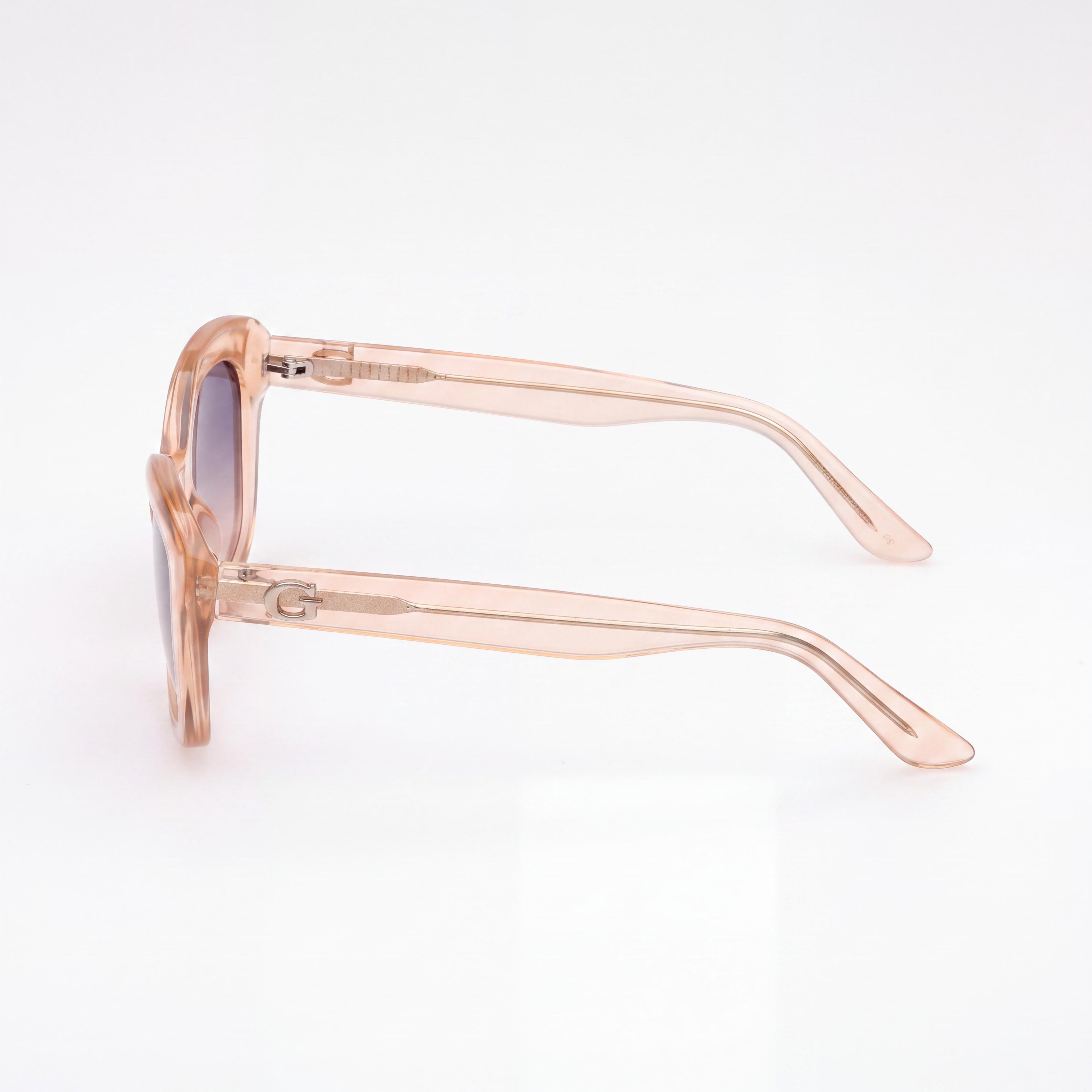 GUESS Gafas de sol de plástico con protección UV ojo de gato para mujer, violeta degradado naranja brillante, 51 mm, Photo 3