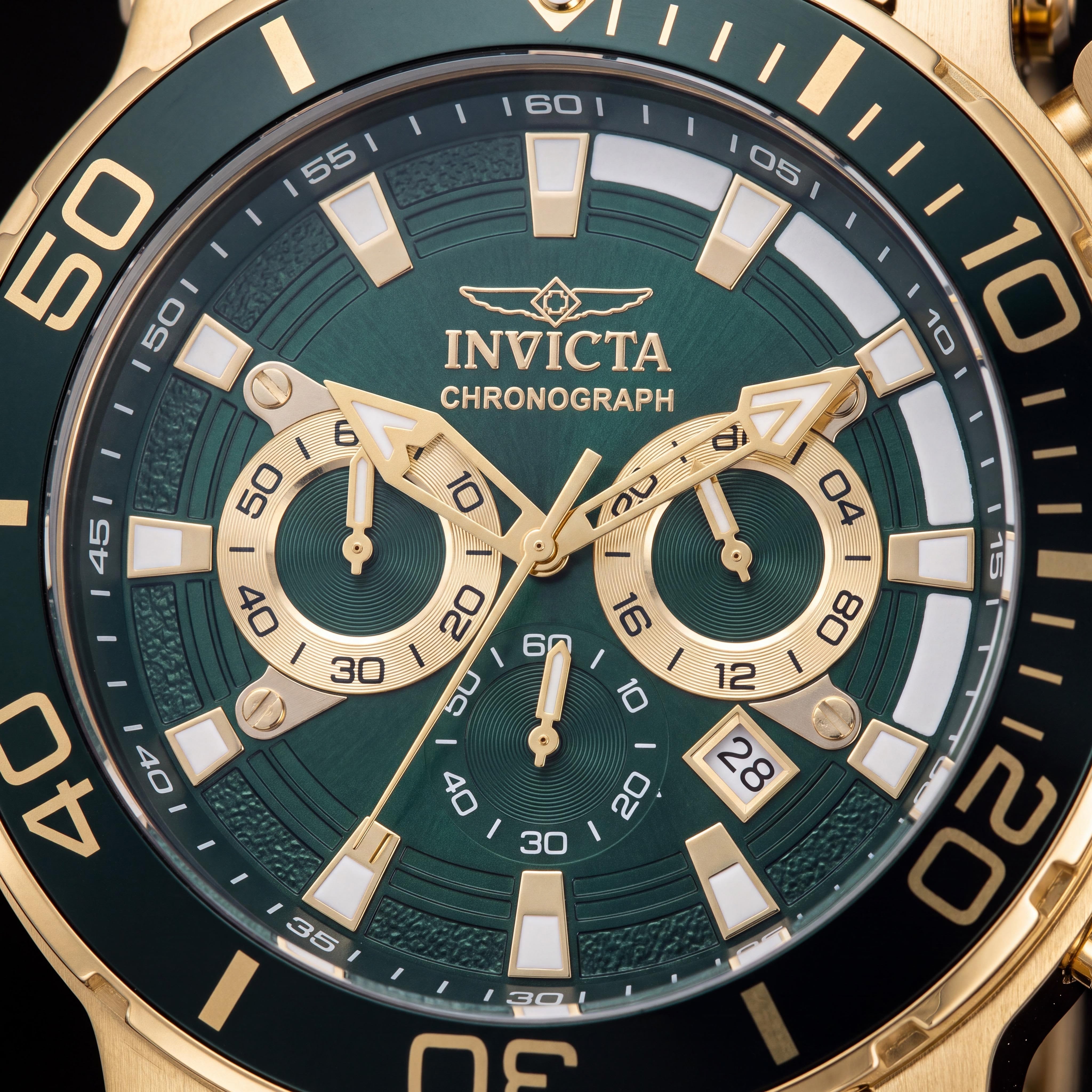 Invicta Coalition Forces 50230 Unisex Gold Stainless Steel Bracelet Chronograph Quartz Watch 52mm Green Dial, Photo 2
