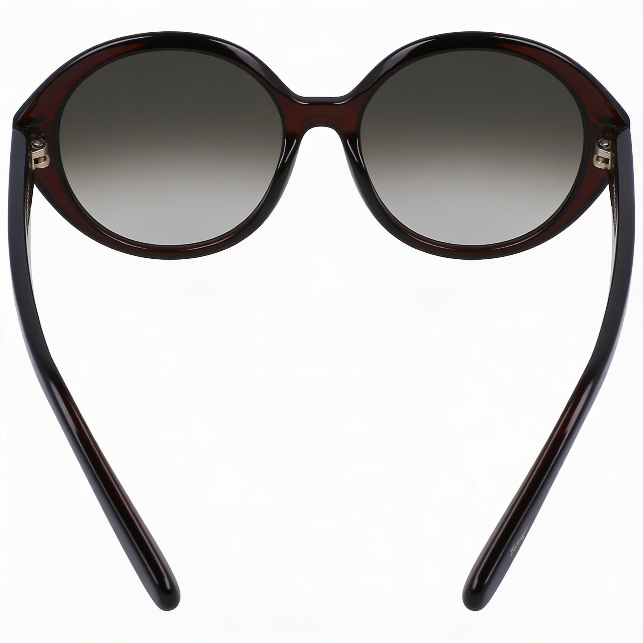 Gafas de sol ovaladas de plástico color marrón cristal Ferragamo SF1067S para mujer con lentes grises degradadas y 100 % de protección UV, 57 mm, Photo 2